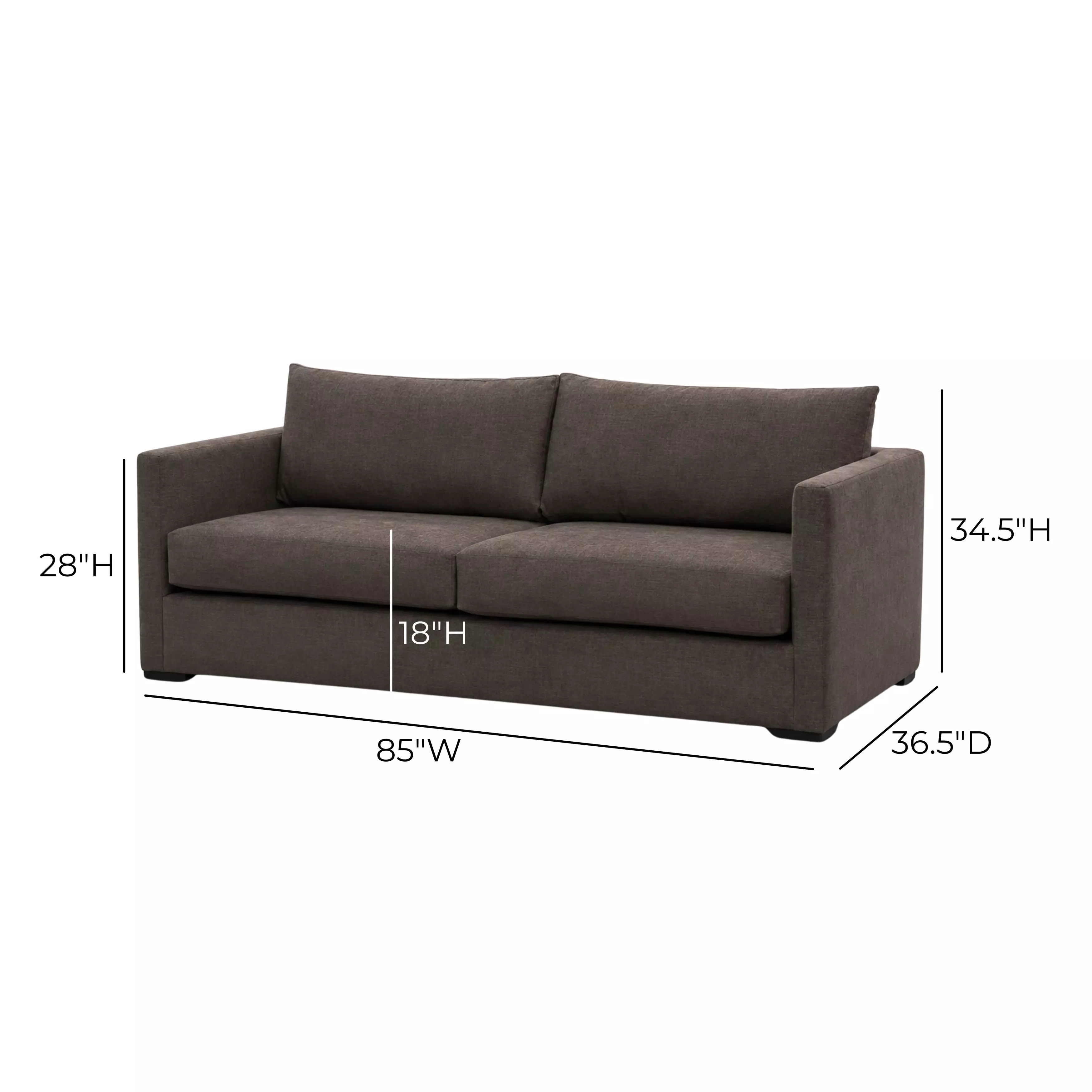 Portsmouth Java Brown Textured Chenille Sofa