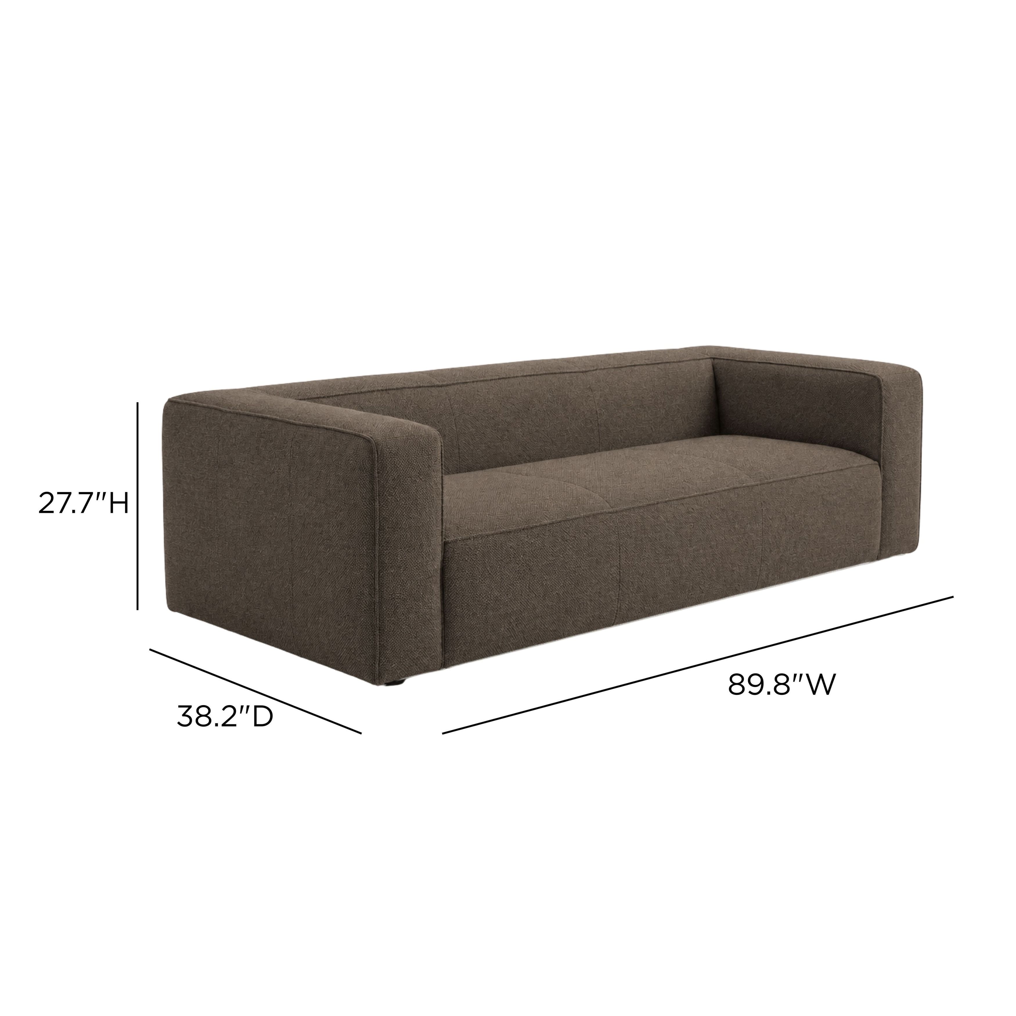 Aurora Rosewood Brown Heavy Basketweave Sofa