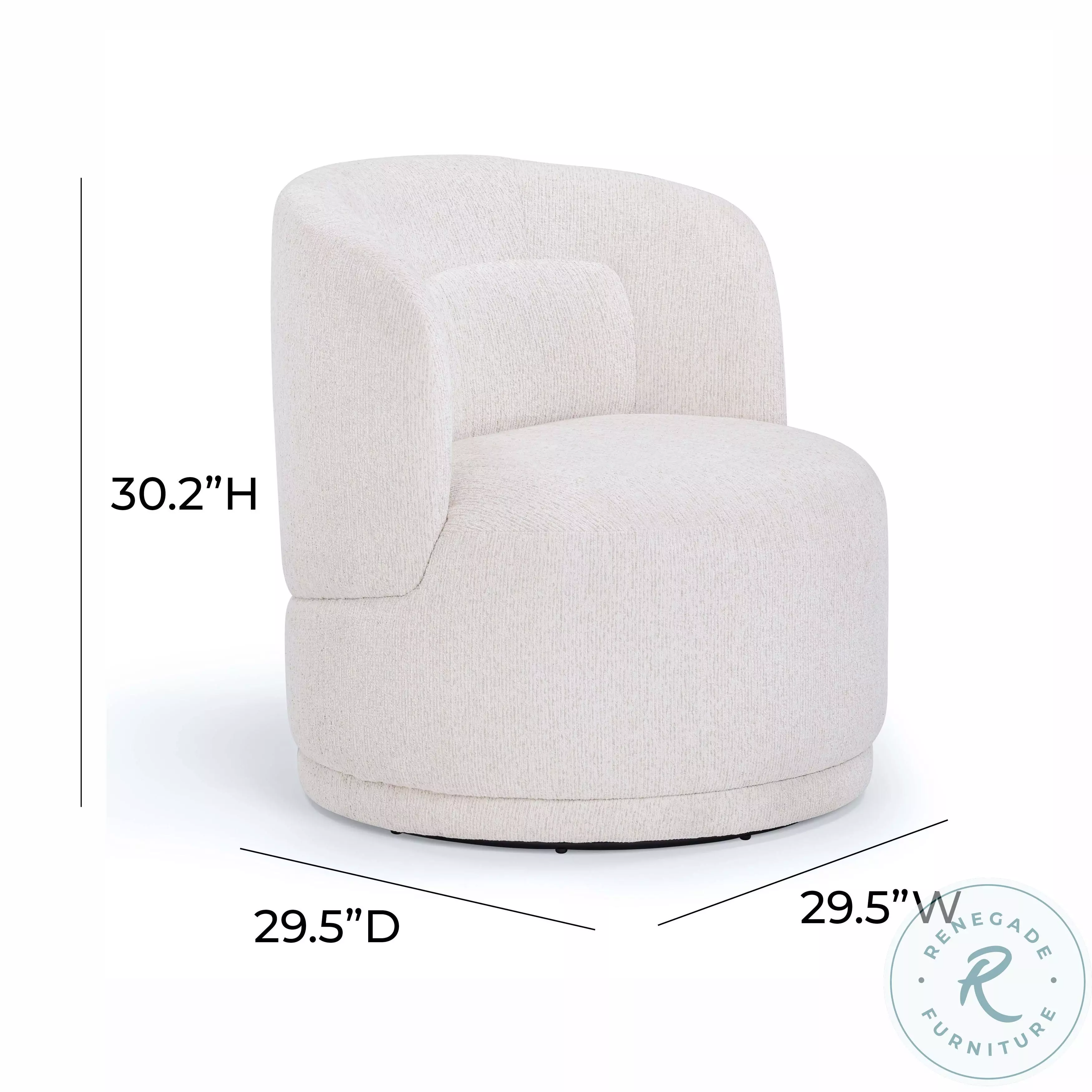 Massa Textured Beige Performance Fabric Swivel Accent Chair