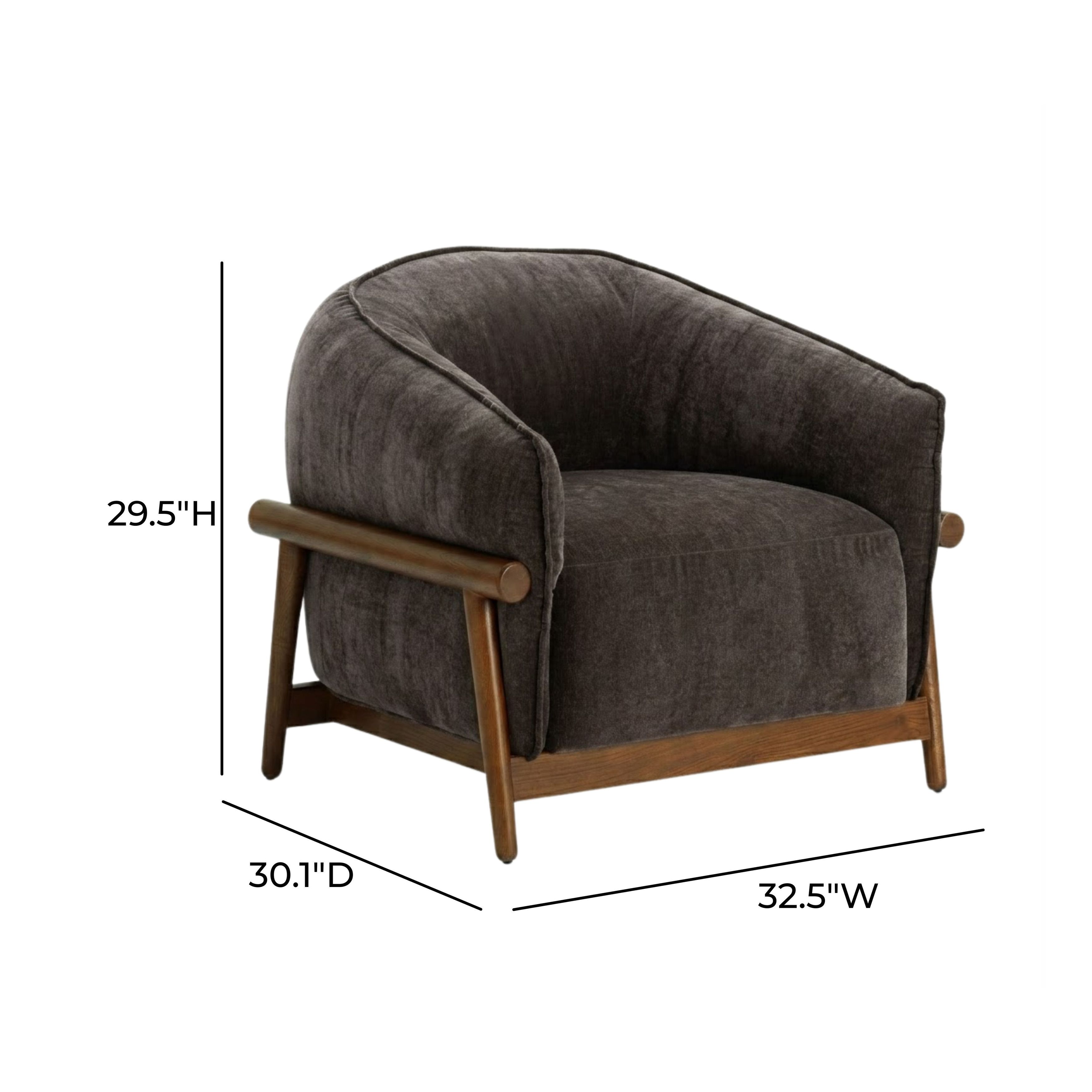 Piedmont Storm Grey Upcycled Chenille Accent Chair