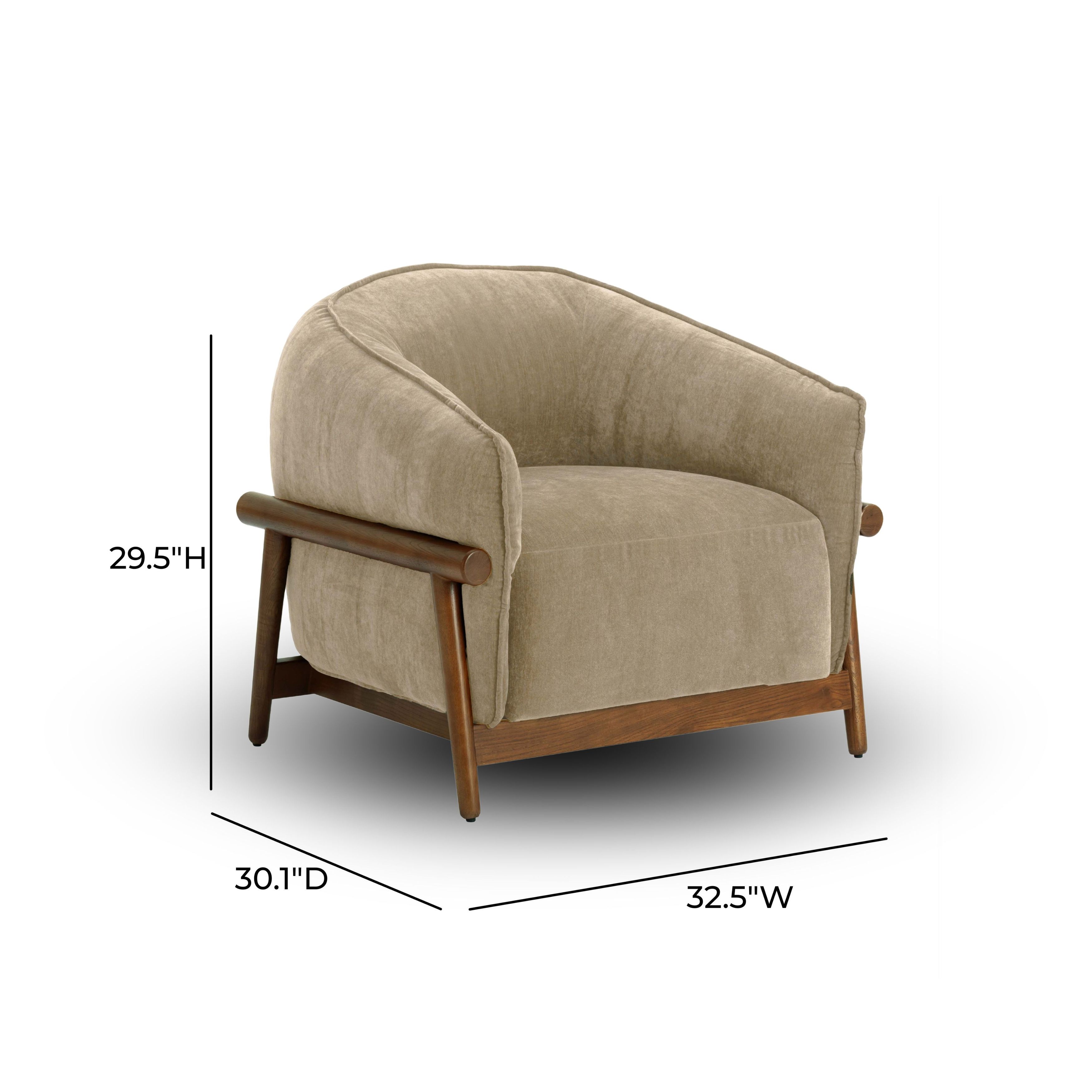 Piedmont Taupe Upcycled Chenille Accent Chair