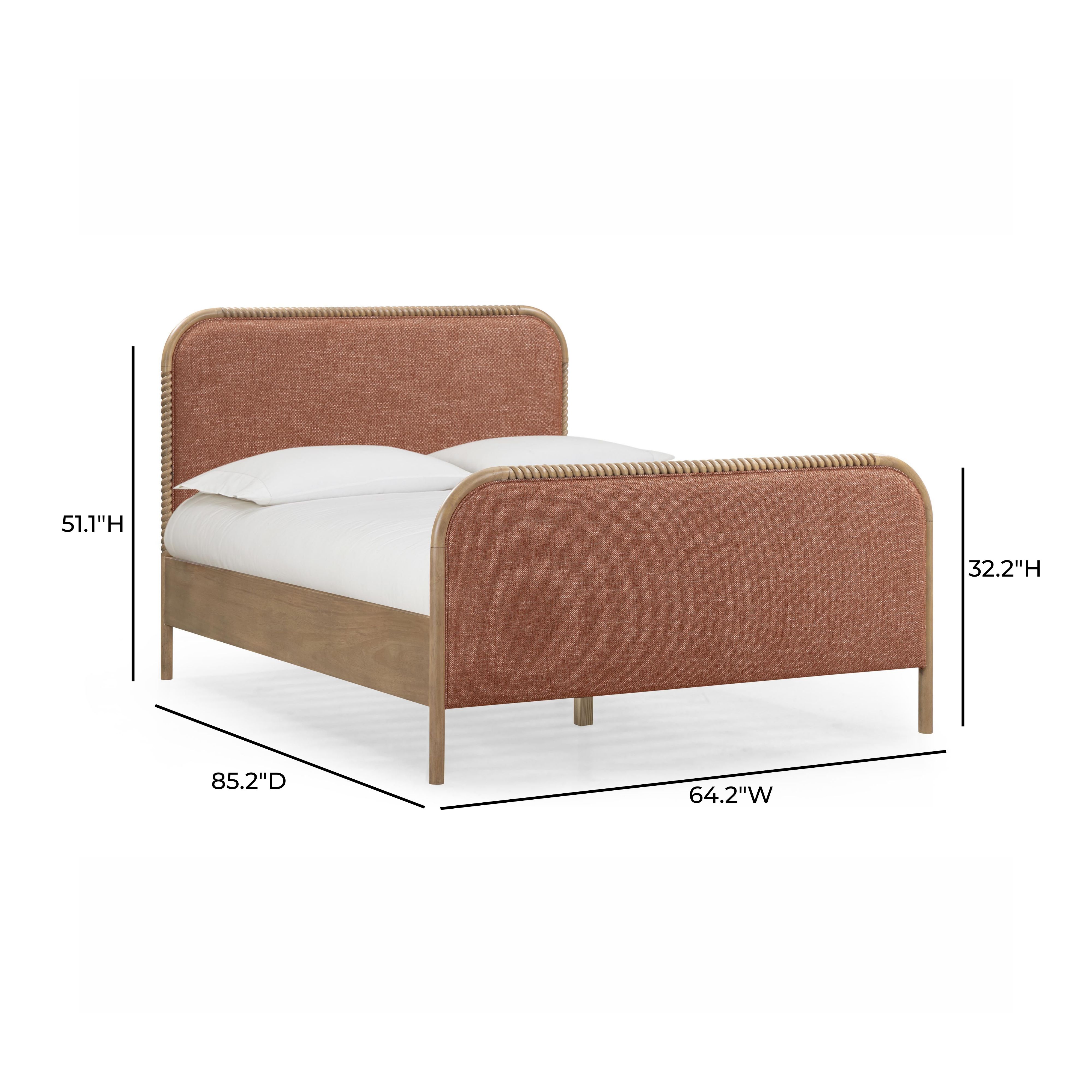 Hatia Sienna Red Basketweave Queen Panel Bed