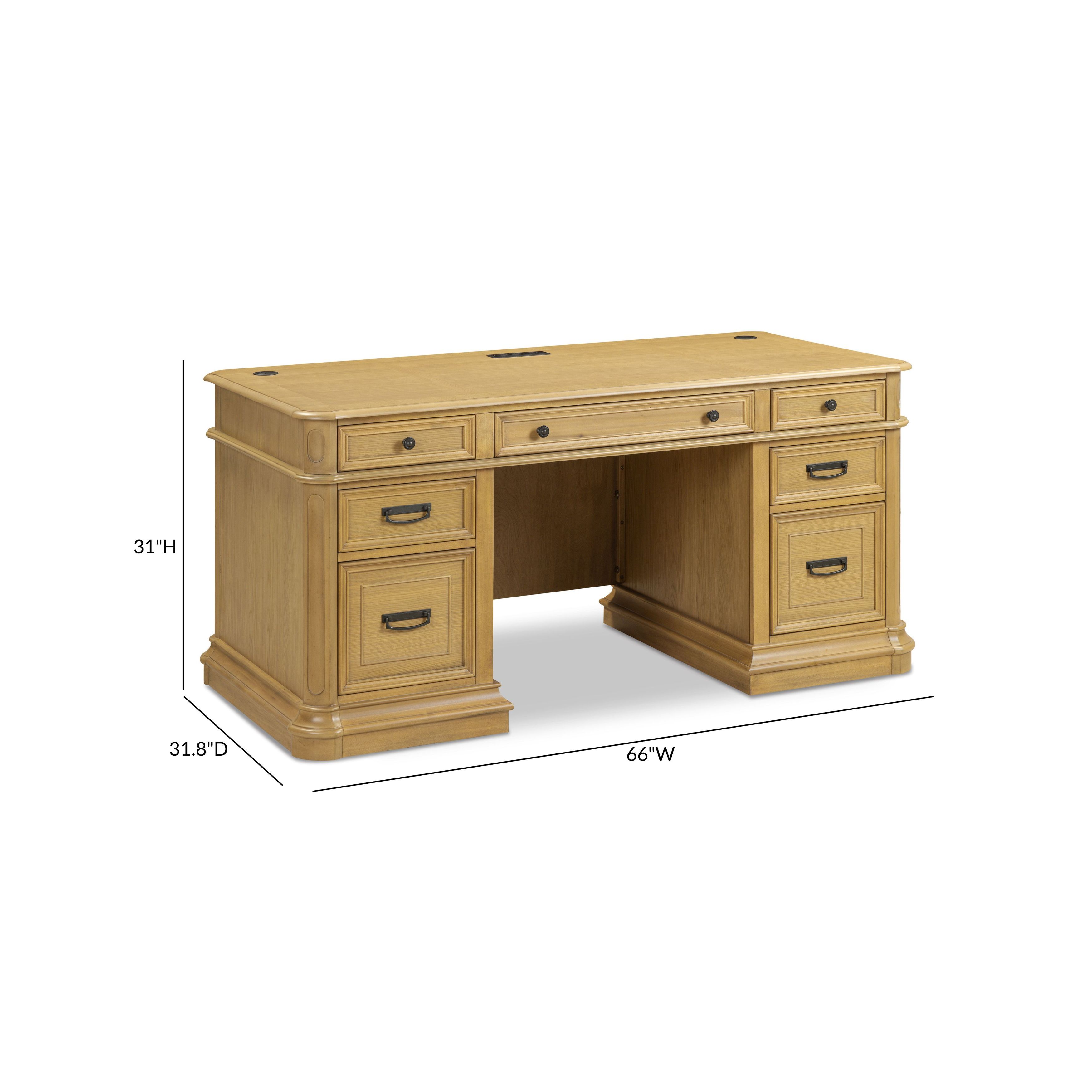 Winchester Natural Oak Executive Desk