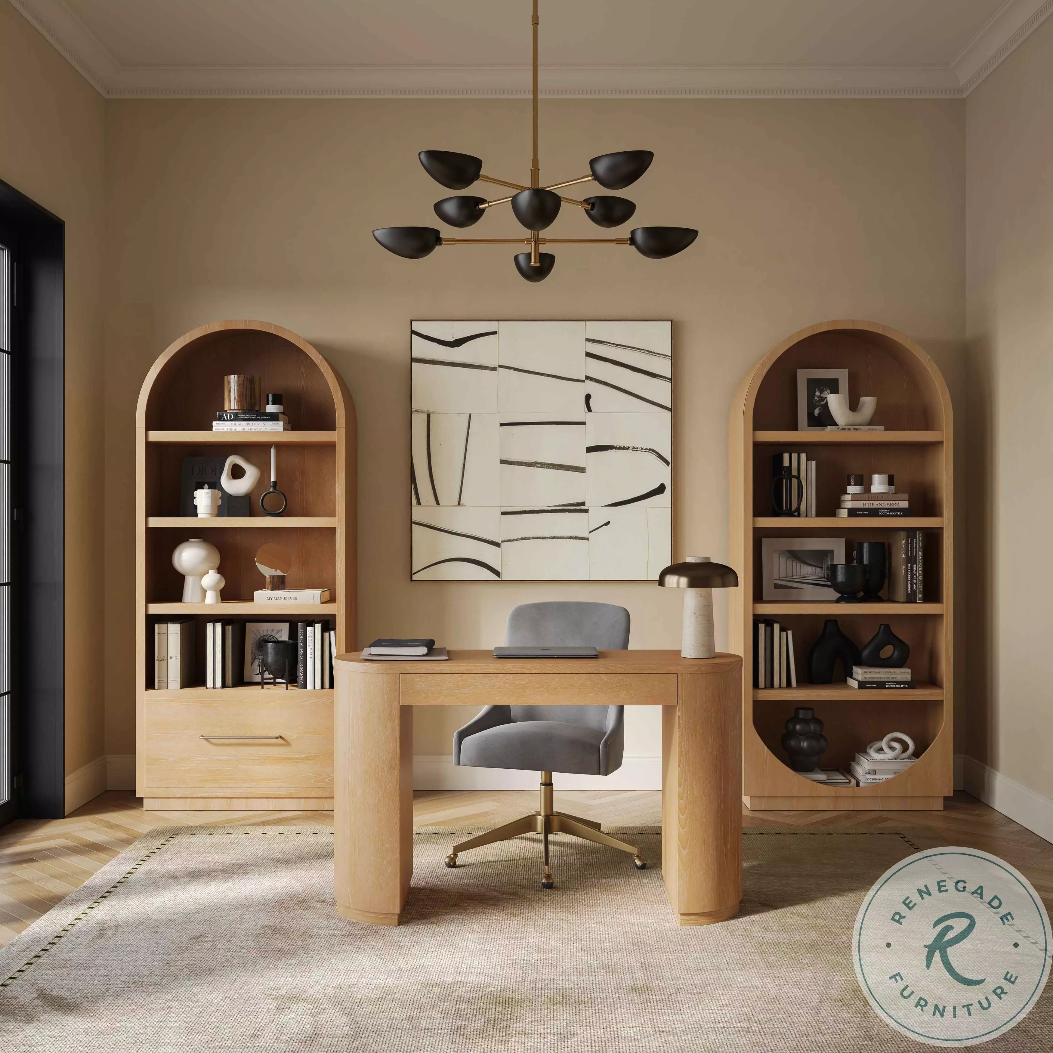 Marlow Natural Wood Writing Home Office Set from Coleman Furniture