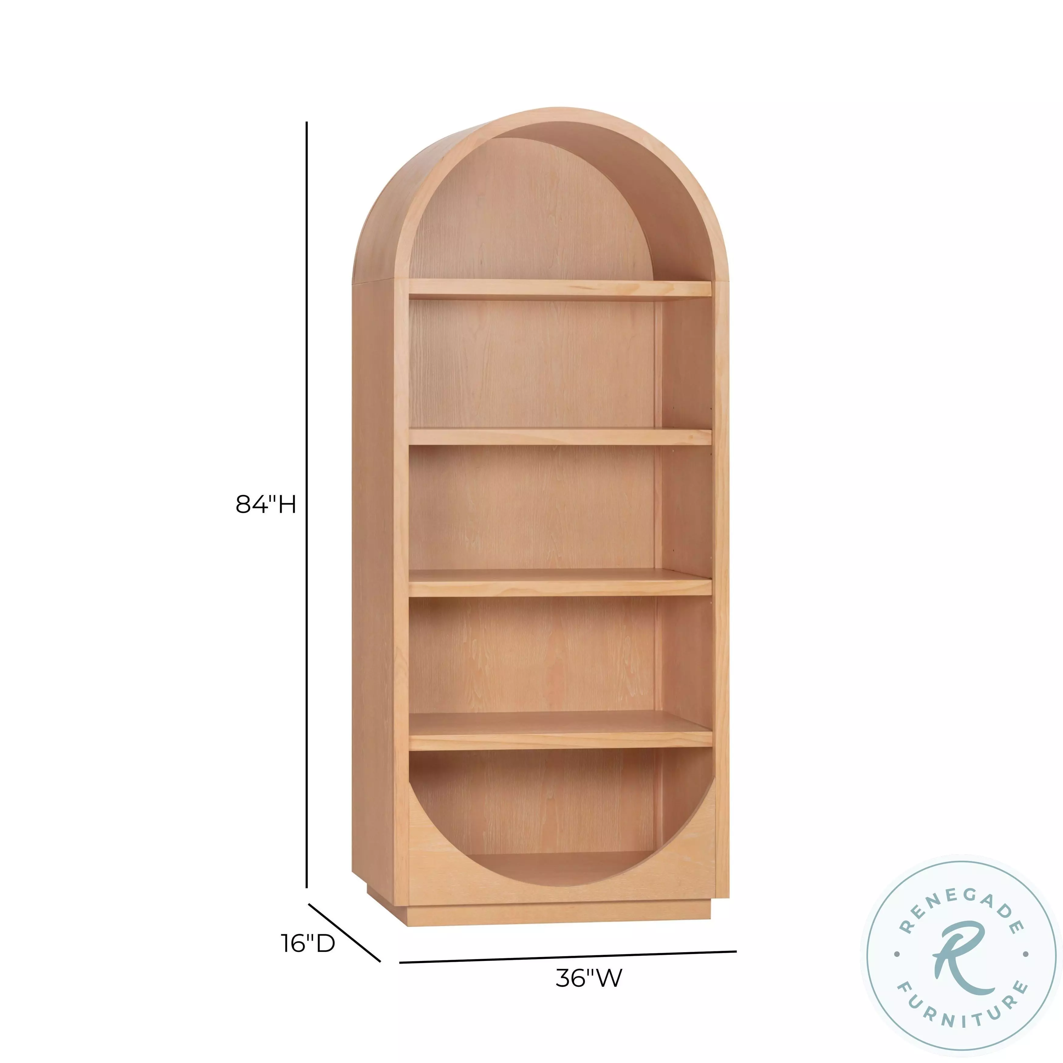 Marlow Natural Wood Open Bookcase