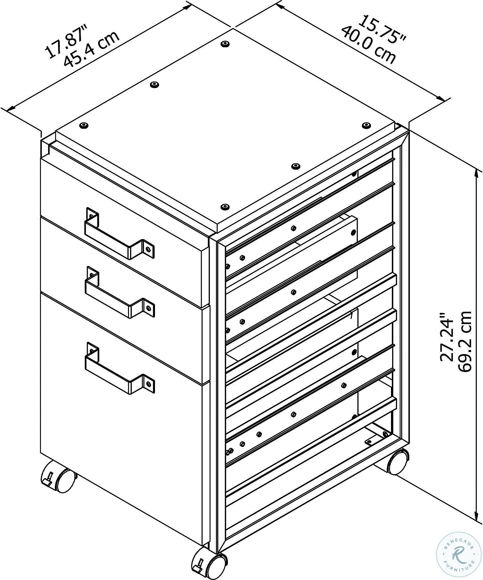 Refinery Rustic Gray 3 Drawer Mobile File from Bush Furniture