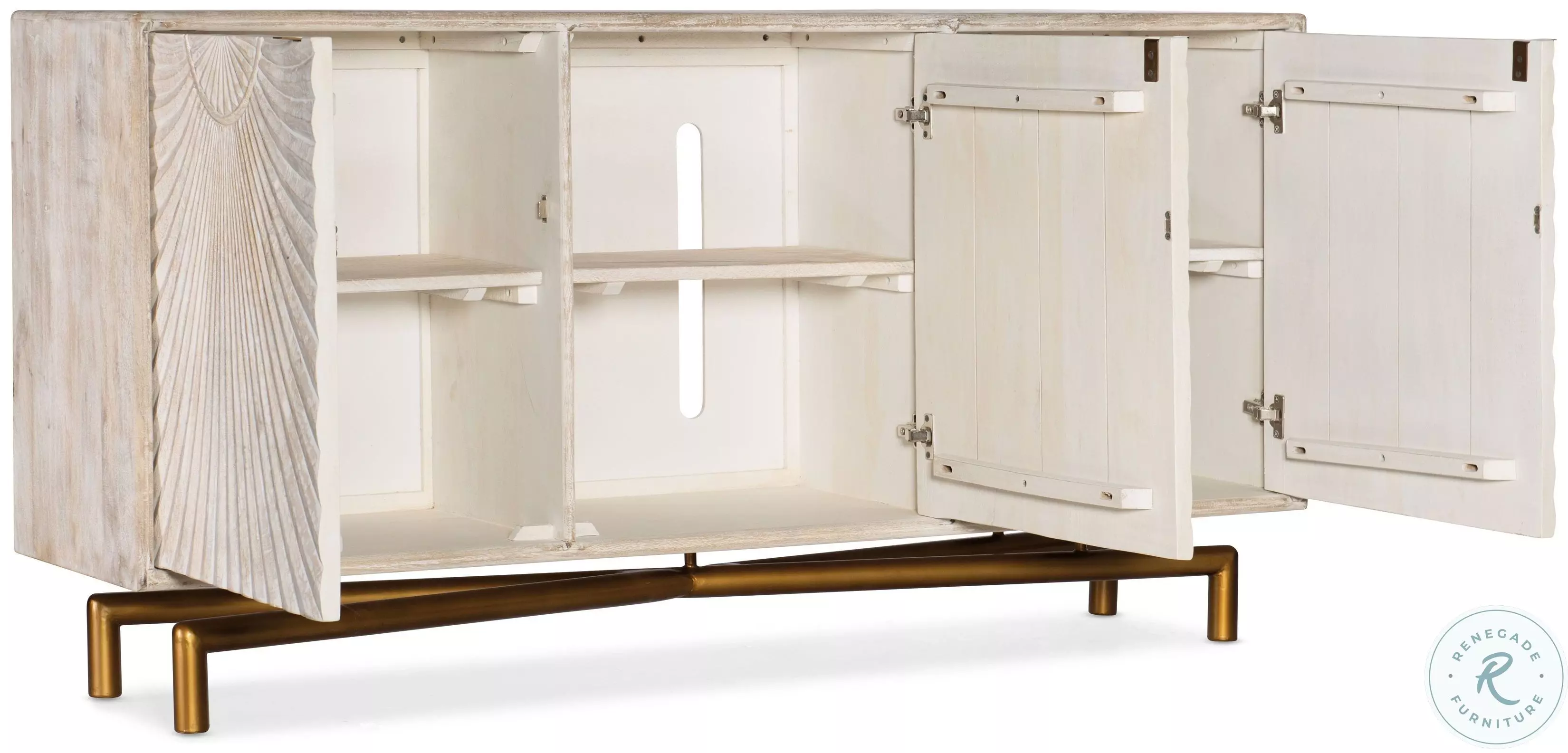 Rustic Light Wood Entertainment Console from Hooker
