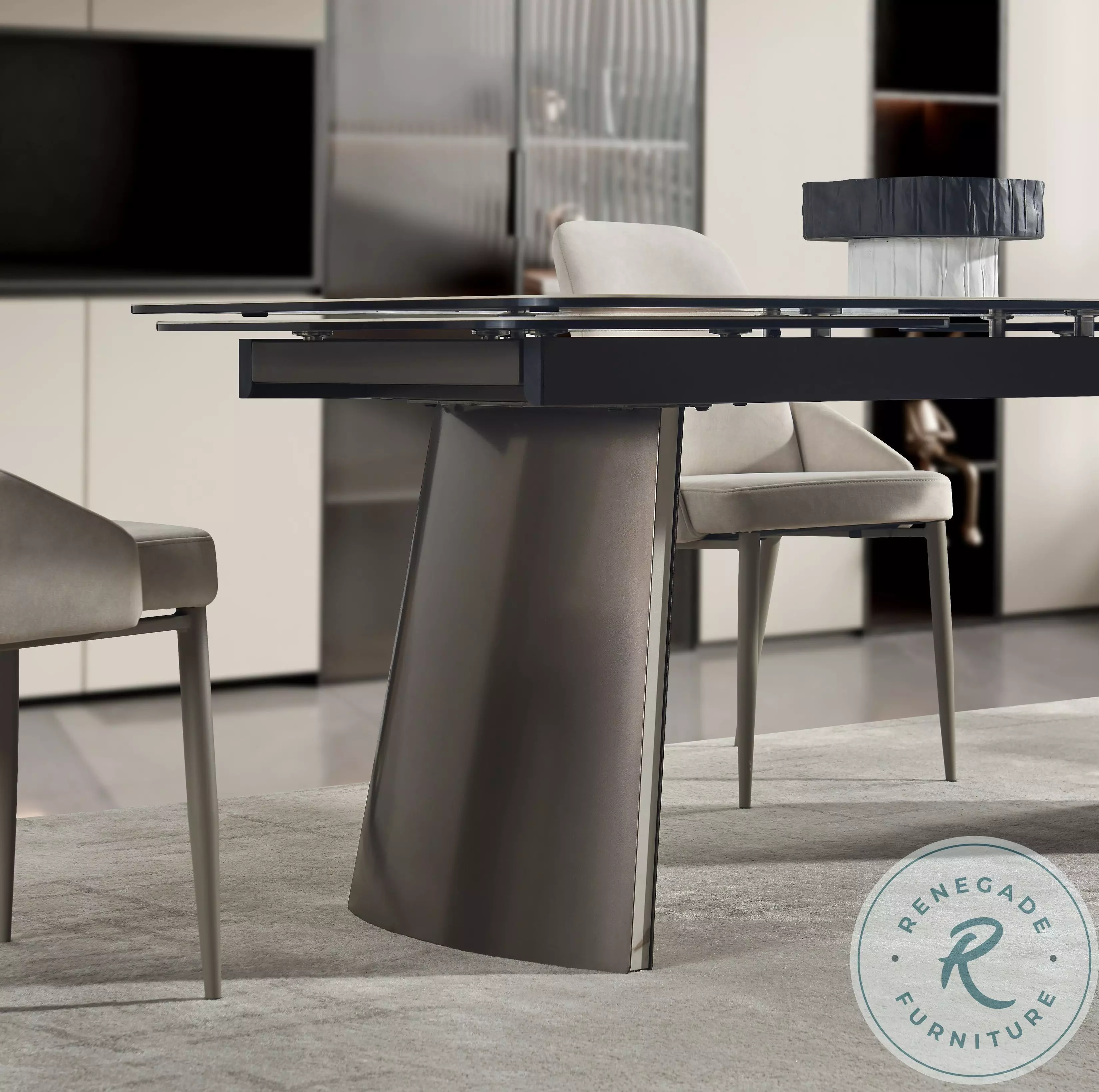 RH 888 Matte Ceramic And Bronze Extendable Dining Table From JNM