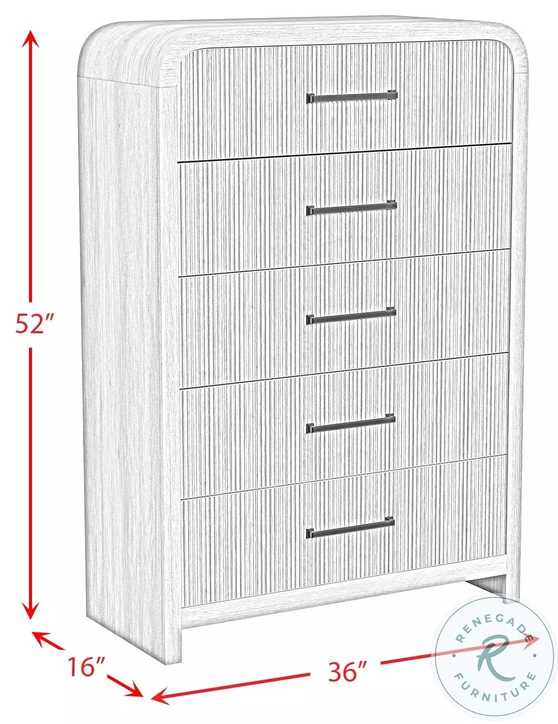 Woodridge Natural 5 Drawer Chest