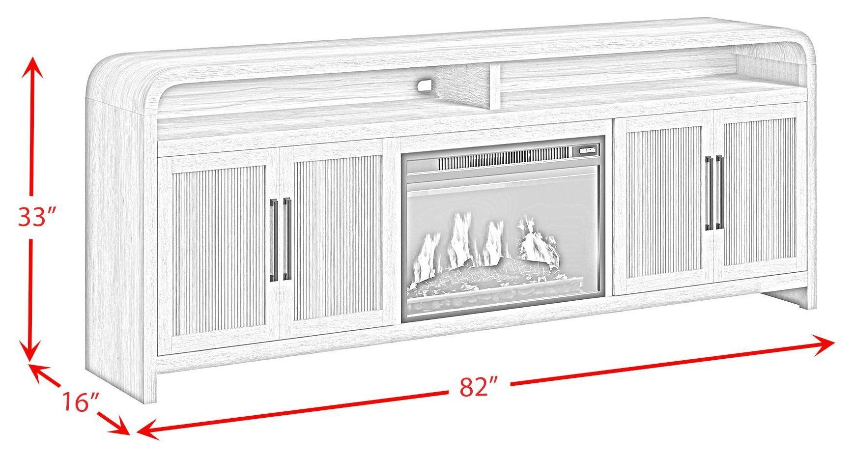 Woodridge Natural 82" TV Stand with Fireplace Insert