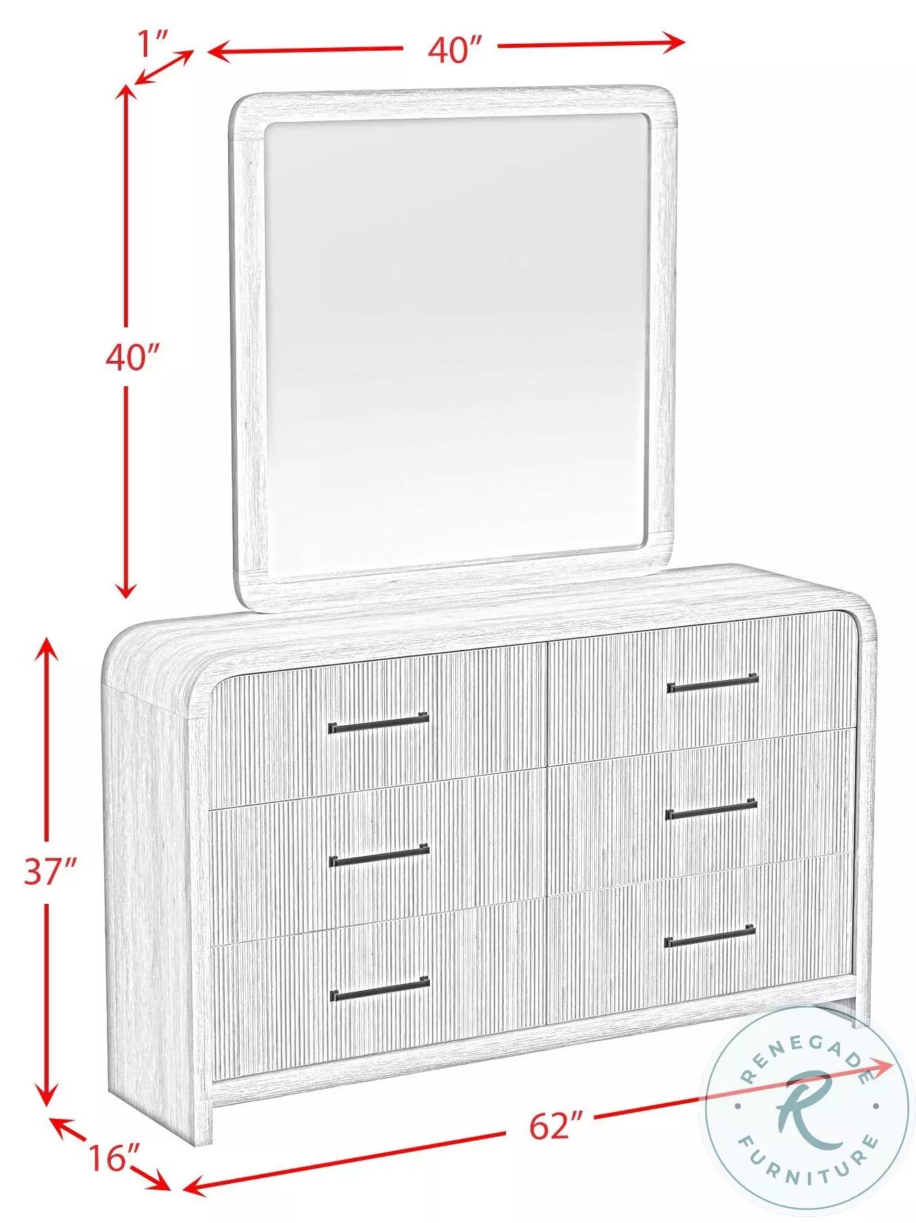Woodridge Natural 6 Drawer Dresser And Mirror