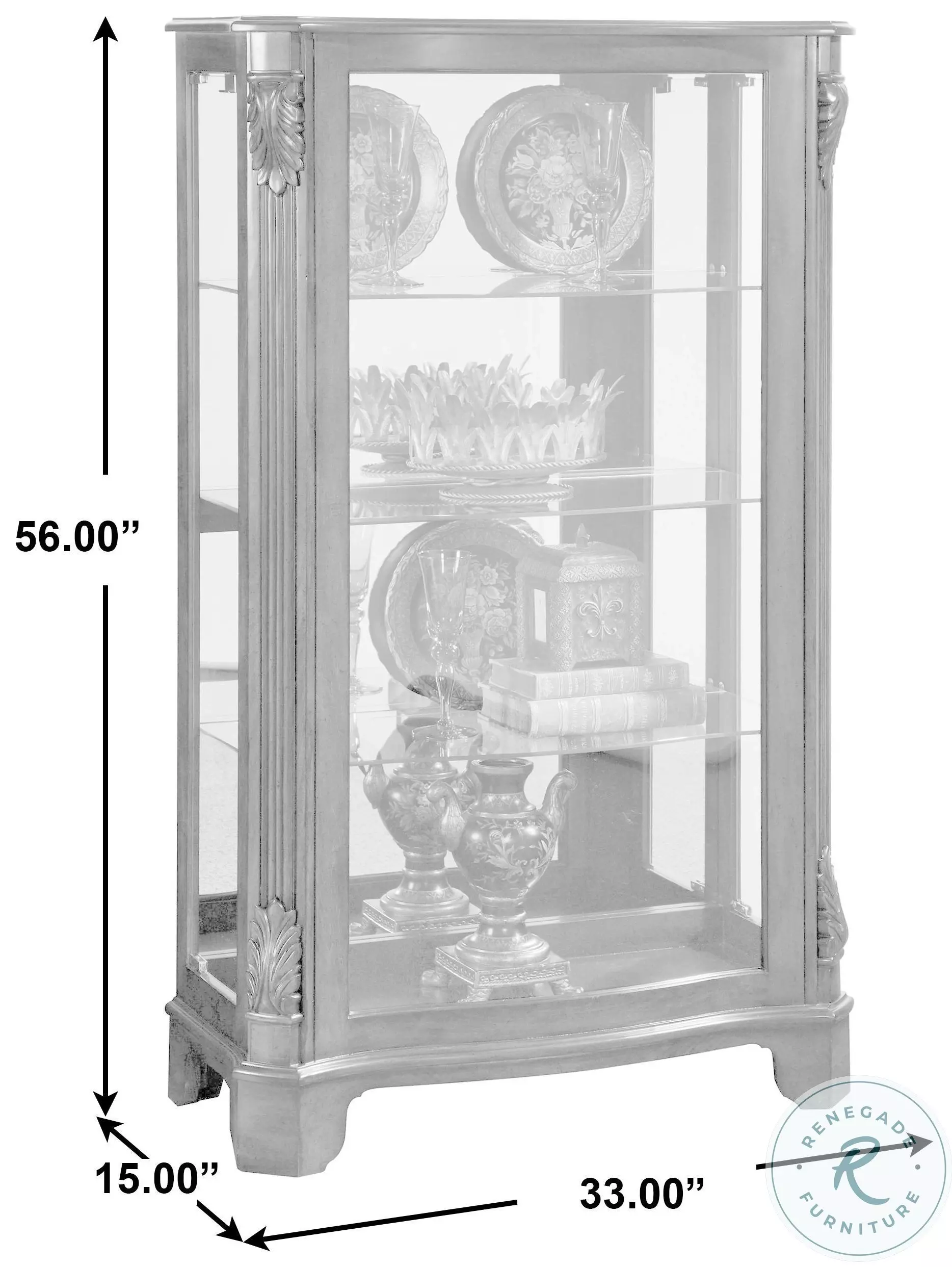 Windham Rich Deep Cherry Mantel Curio Cabinet