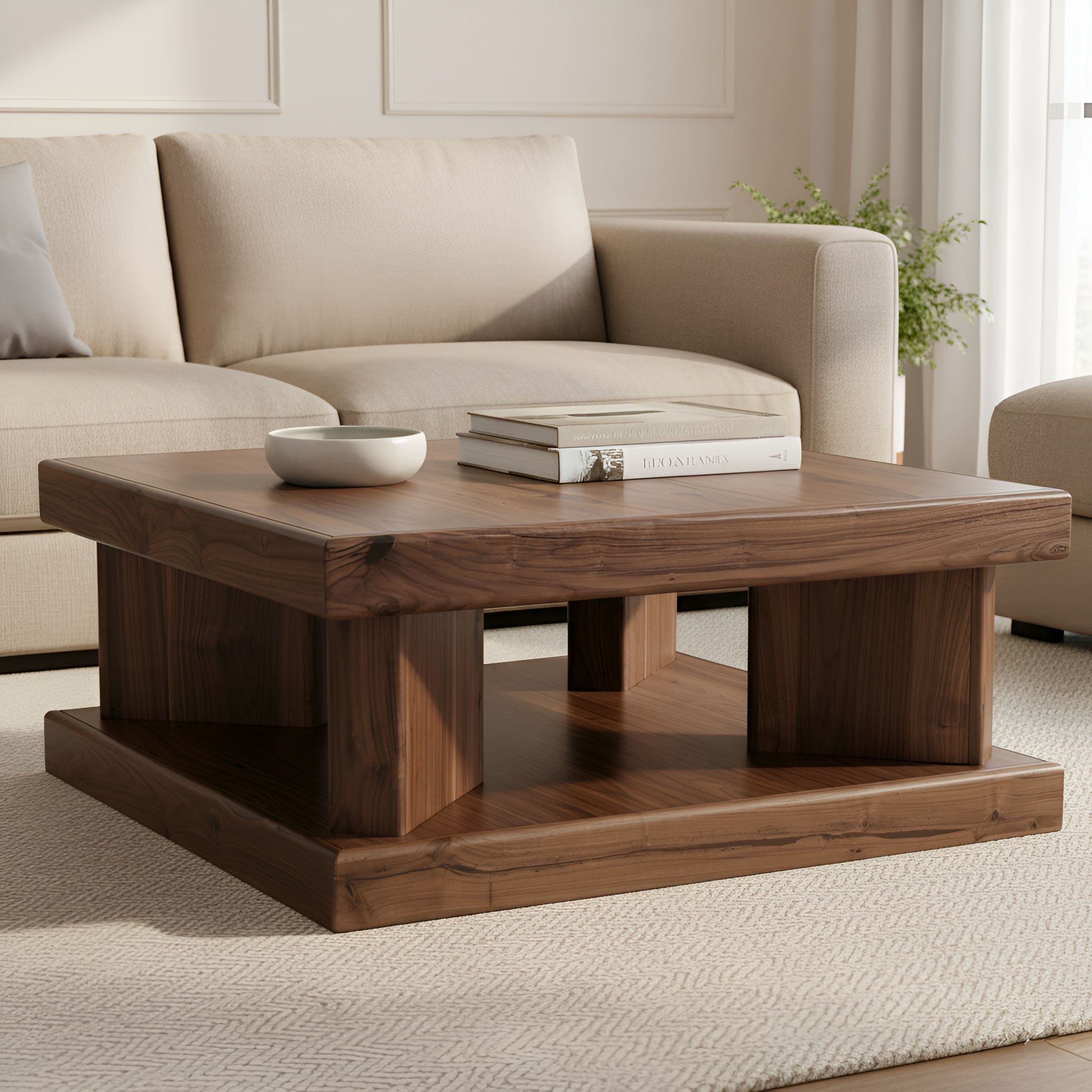 Sequoia Walnut Square Coffee Table From Alpine Furniture | Coleman