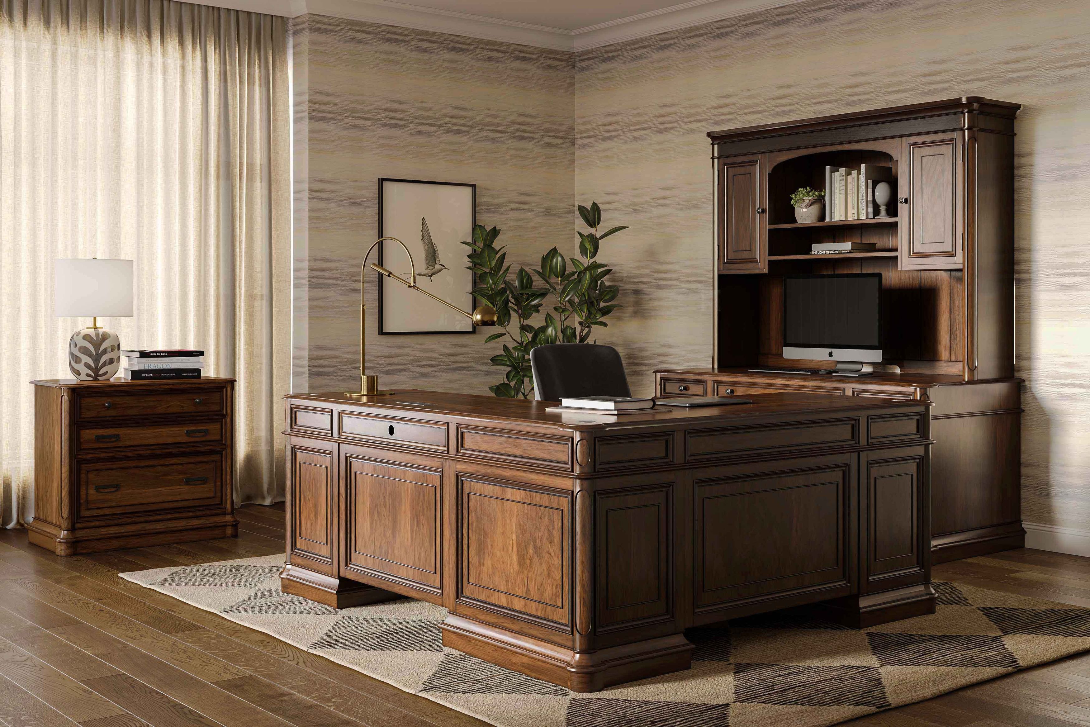 Roanoke Cherry L-Shaped Home Office Set from Coleman Furniture