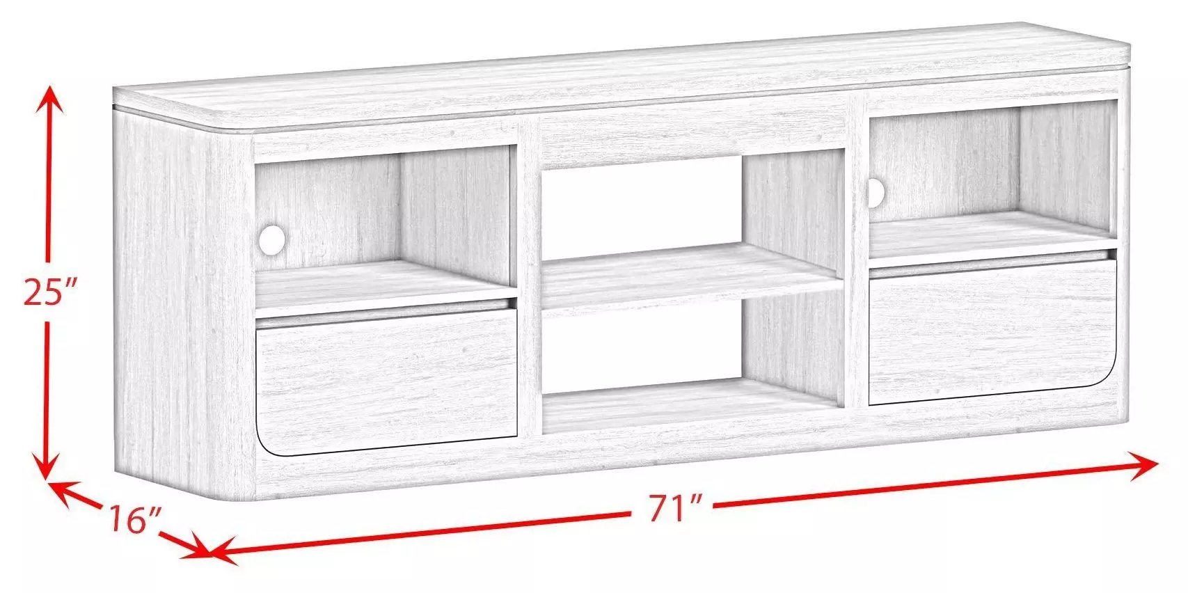Camelot Black 71" TV Stand