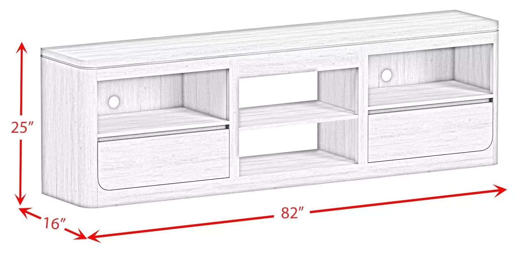 Camelot Black 82" TV Stand