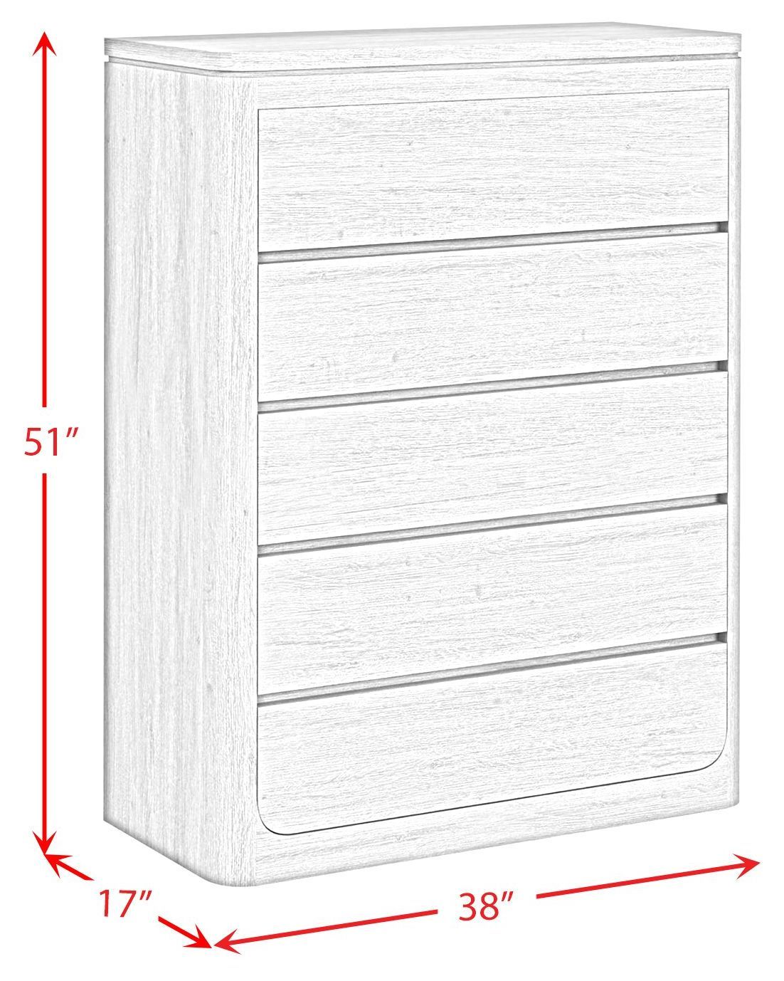 Camelot Black 5 Drawer Chest