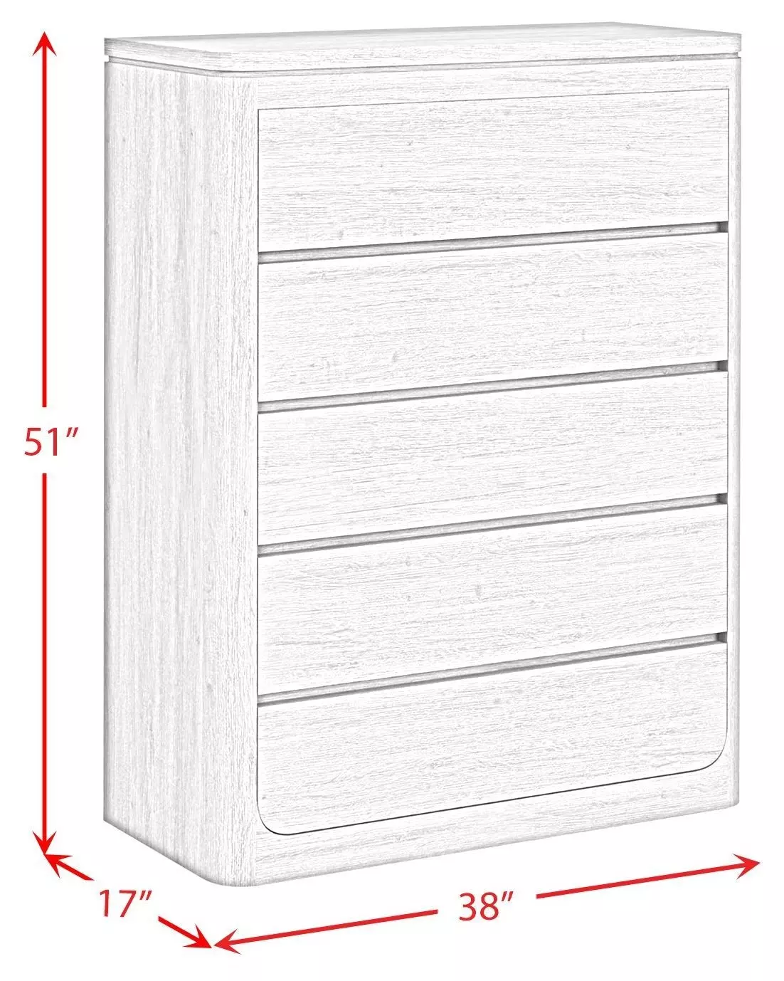 Camelot Black 5 Drawer Chest