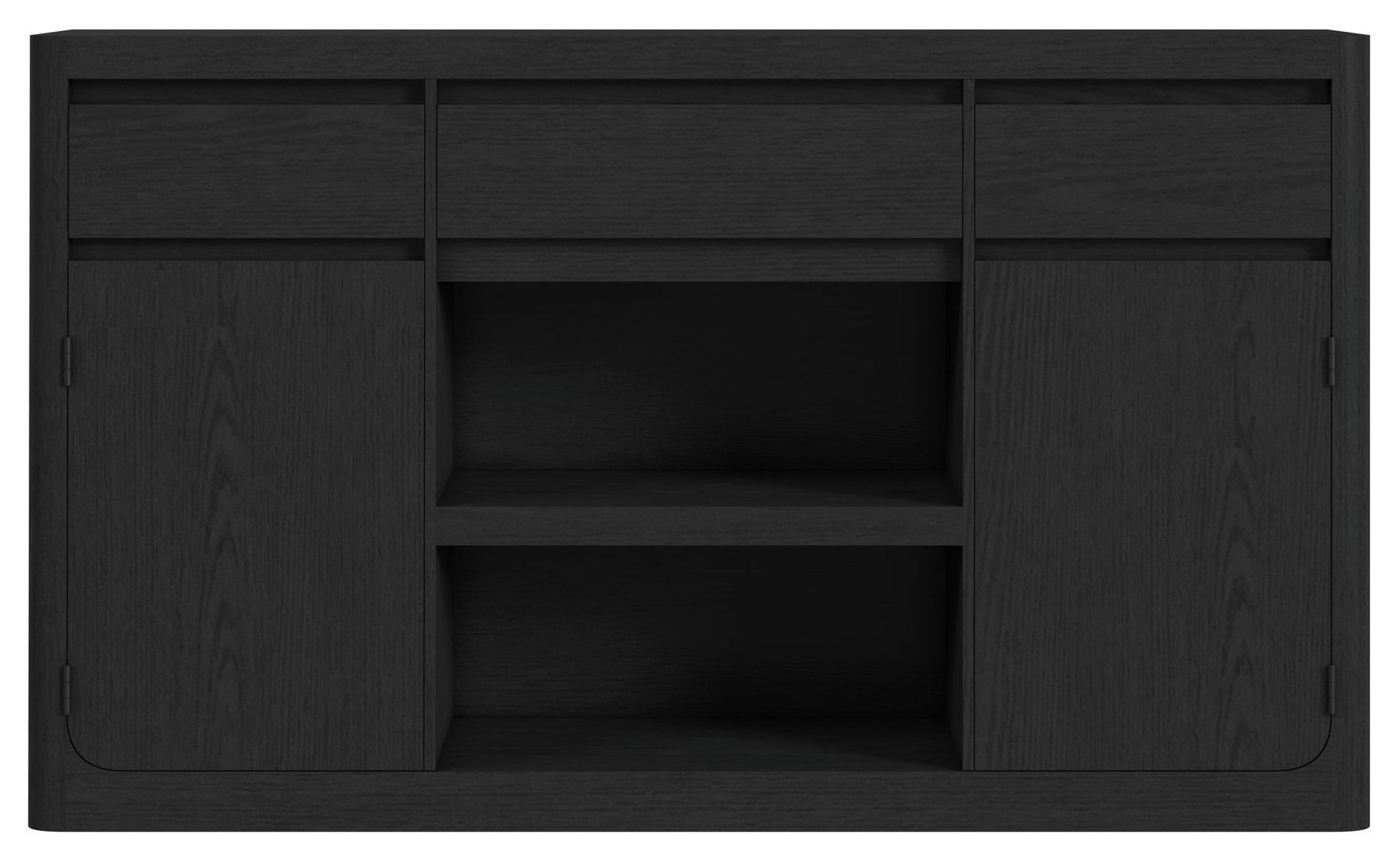 半額セール　在庫処分　ラストワン黒メラミンレジカウンター120✖110✖45cm Camelot Black 2 Door Server From Picket House Furnishing | Coleman