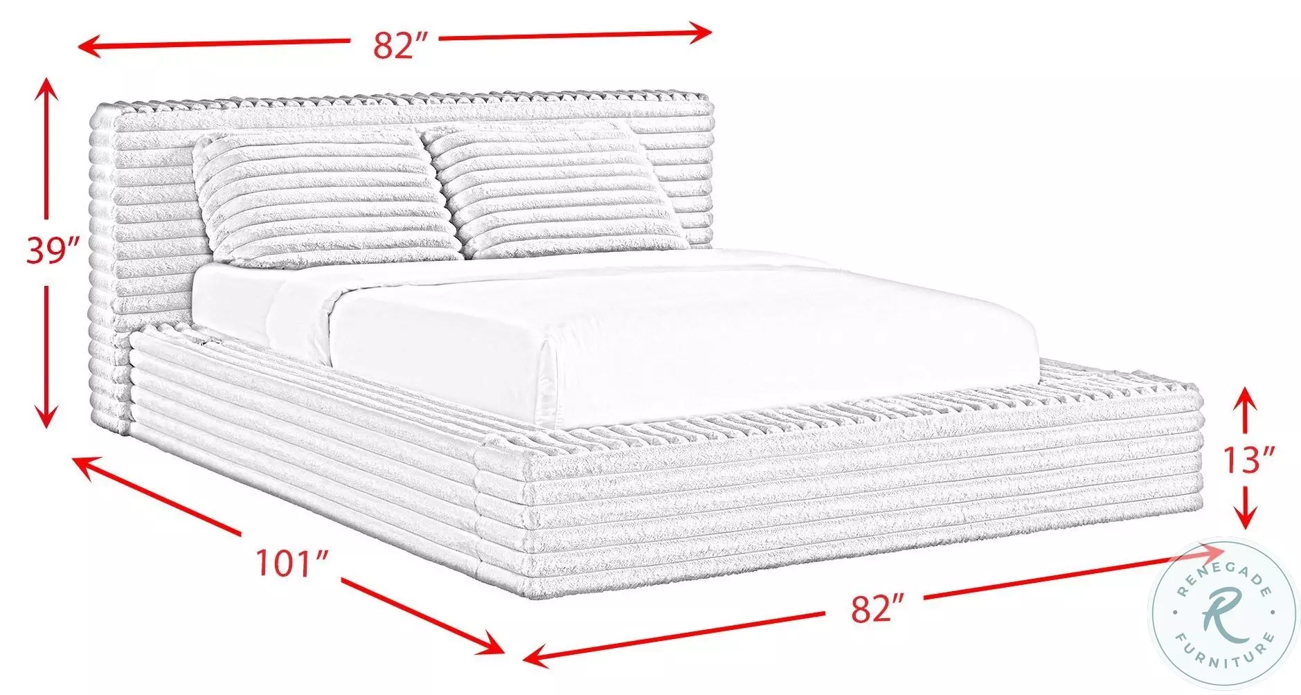 Ashbury Light Grey Queen Upholstered Platform Bed