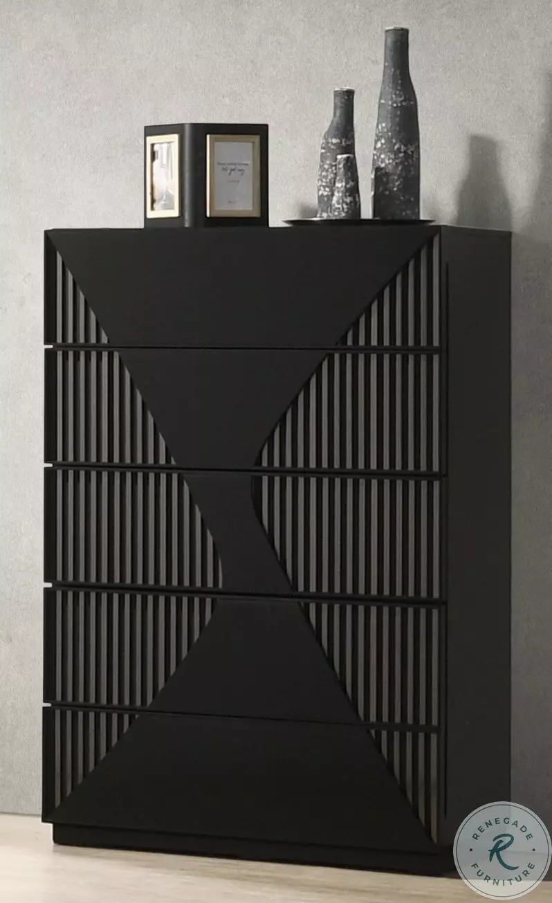 Rosette Black Platform Bedroom Set with LED Light from JNM