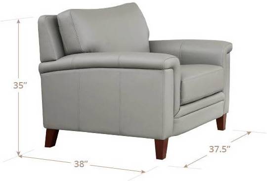 Wendover Silver Leather Upholstered Accent Chair