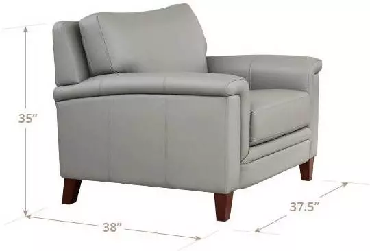 Wendover Silver Leather Upholstered Accent Chair