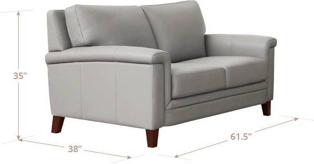Wendover Silver Leather 62" Loveseat
