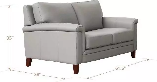 Wendover Silver Leather 62" Loveseat