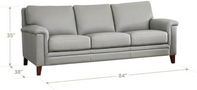 Wendover Silver Leather 84" Sofa