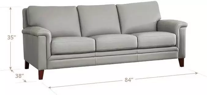 Wendover Silver Leather 84" Sofa