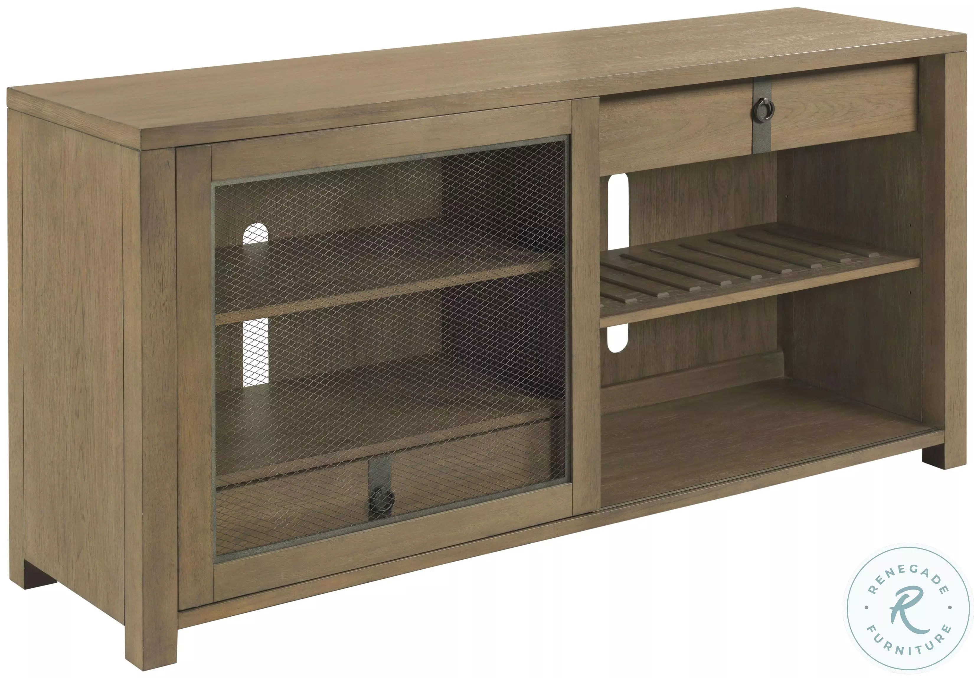 ★mi★ColemanNaturalWoodRollTable 90 Maya Light Stain Entertainment Center From Hammary | Coleman