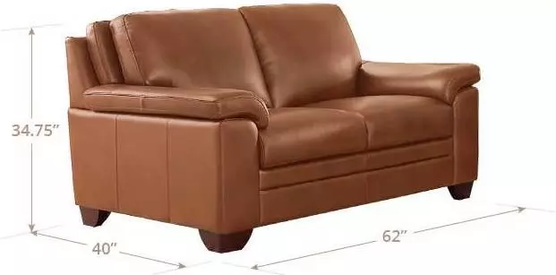 Ironvale Nutmeg Leather 62" Loveseat