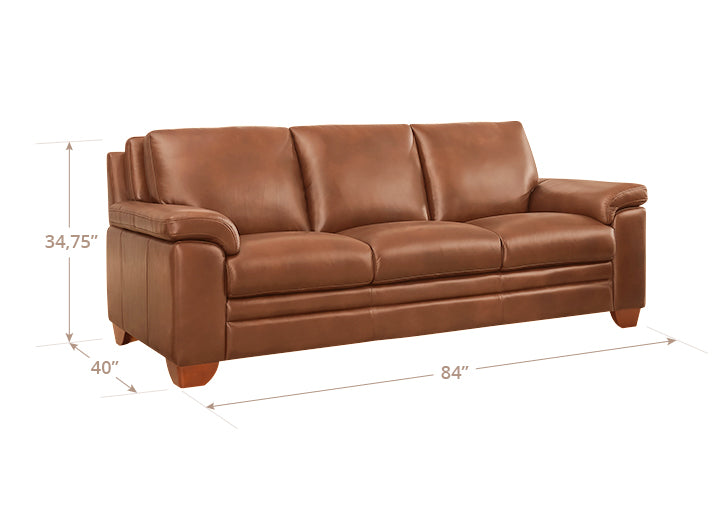 Ironvale Nutmeg Leather 84" Sofa