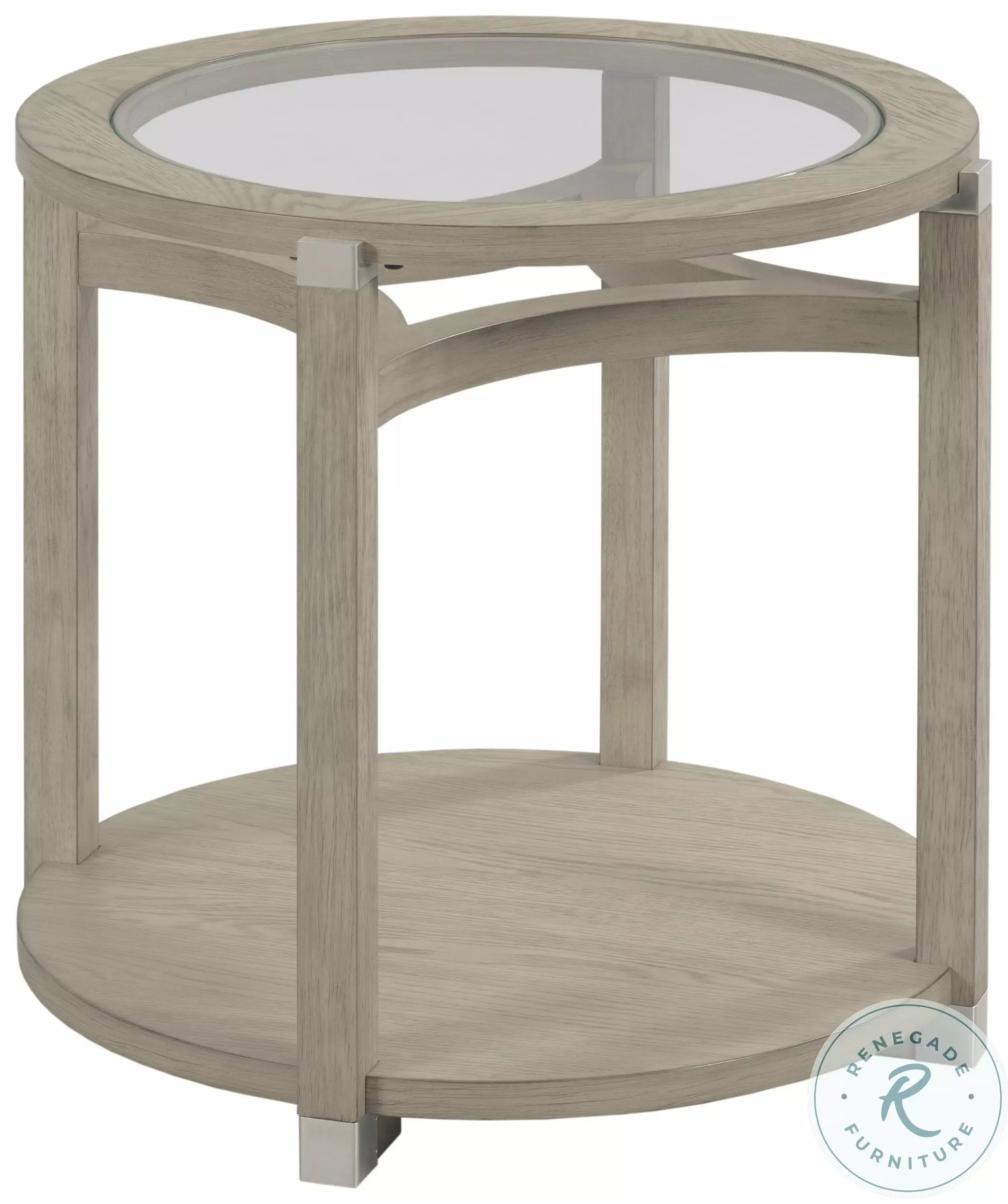 Solstice Grey Round End Table From Hammary | Coleman Furniture