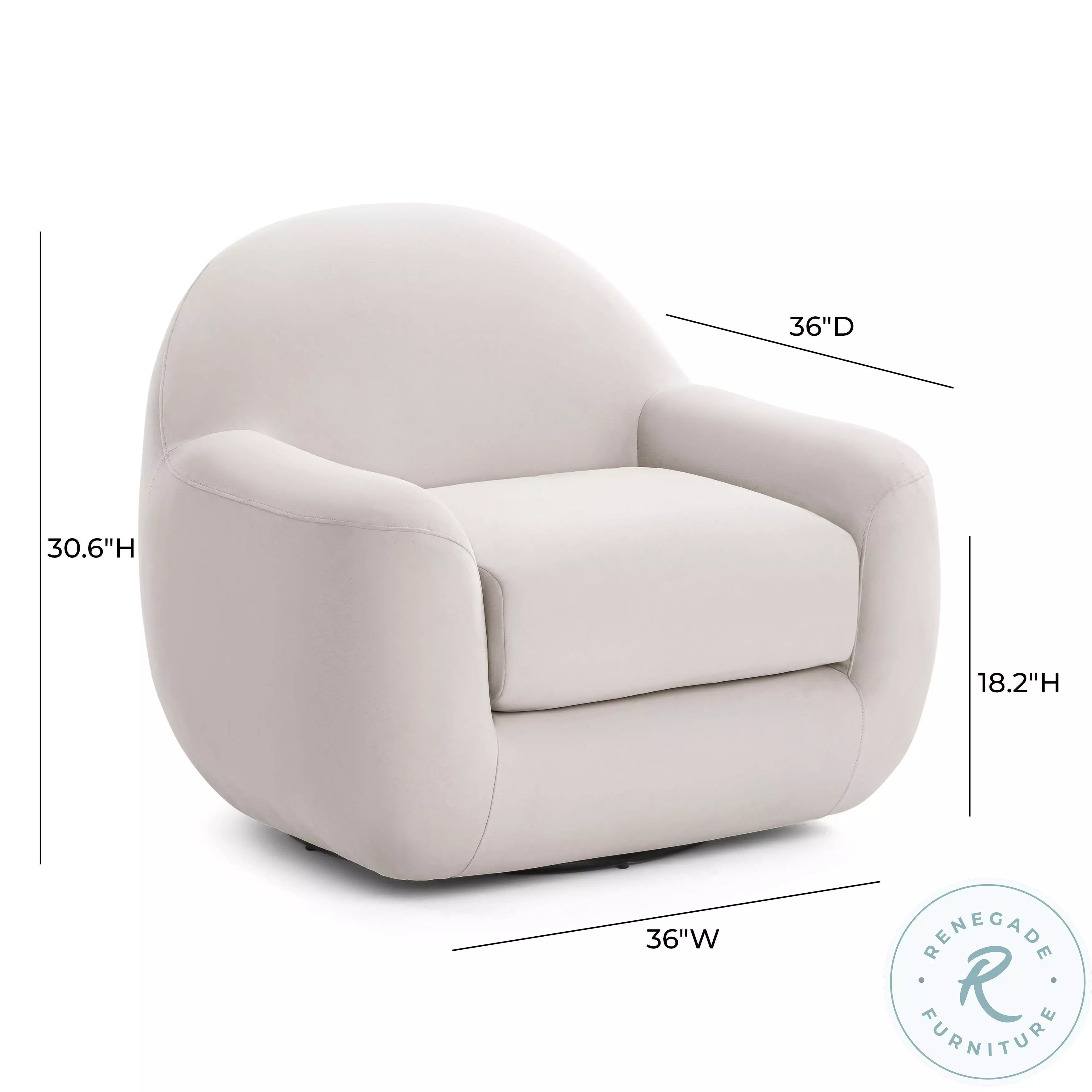 Tiago Cream Velvet Swivel Chair