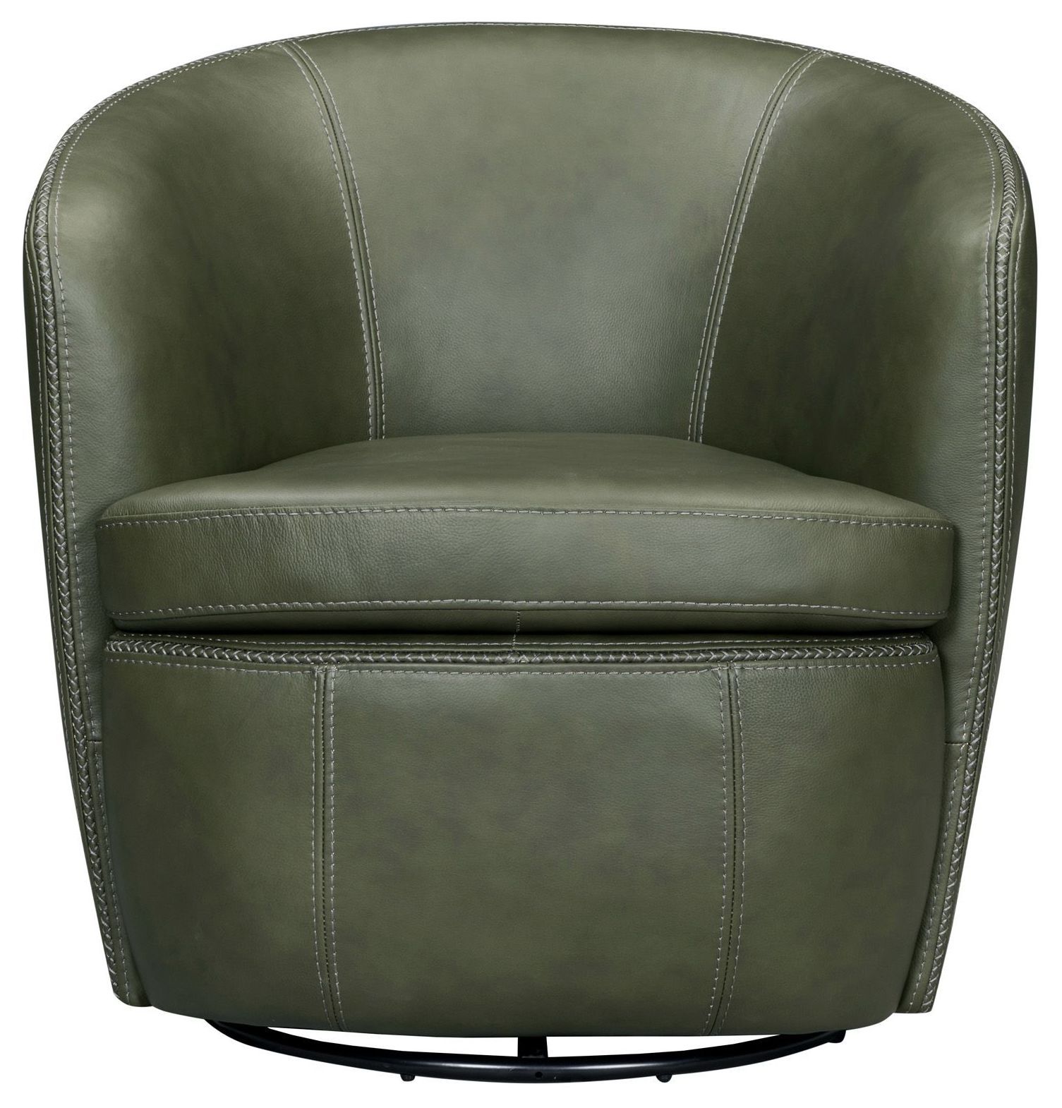 Barolo Lyric Sage Leather Upholstered Swivel Club Chair From