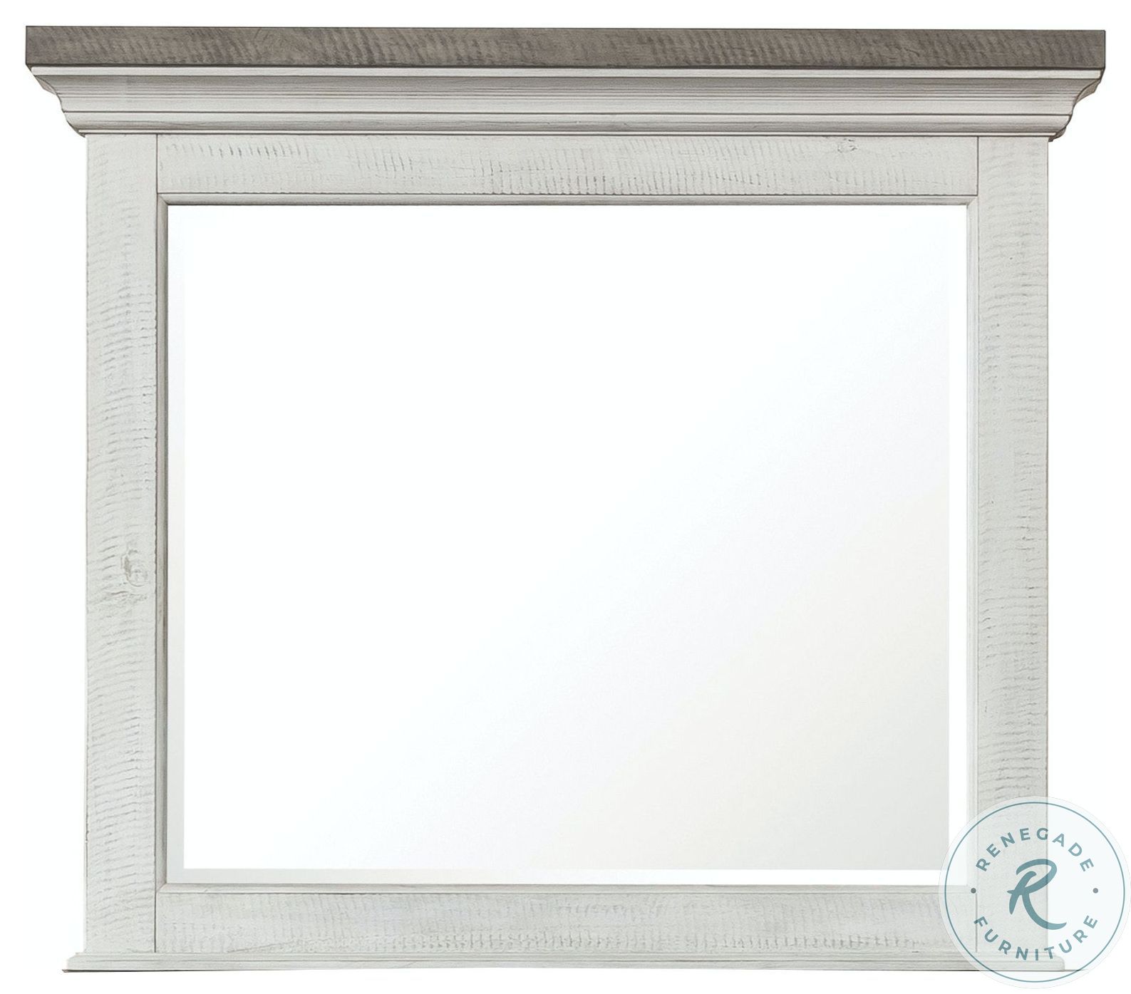Valley Ridge Distressed White And Rustic Gray Dresser Mirror From Samuel Lawrence Coleman