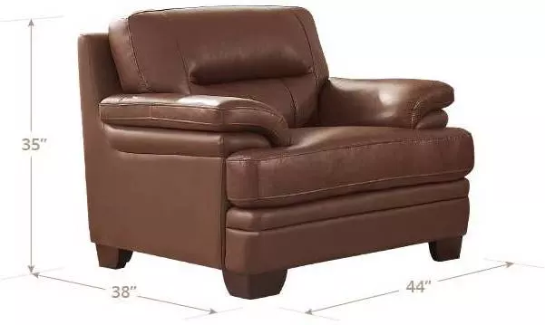Calizor Pecan Leather Upholstered Lounge Chair