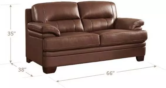 Calizor Pecan Leather 66" Loveseat