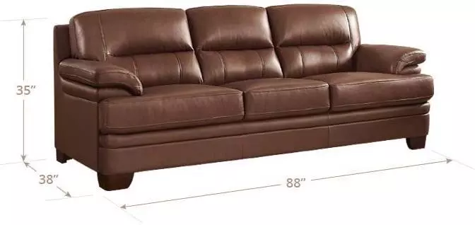 Calizor Pecan Leather 88" Sofa