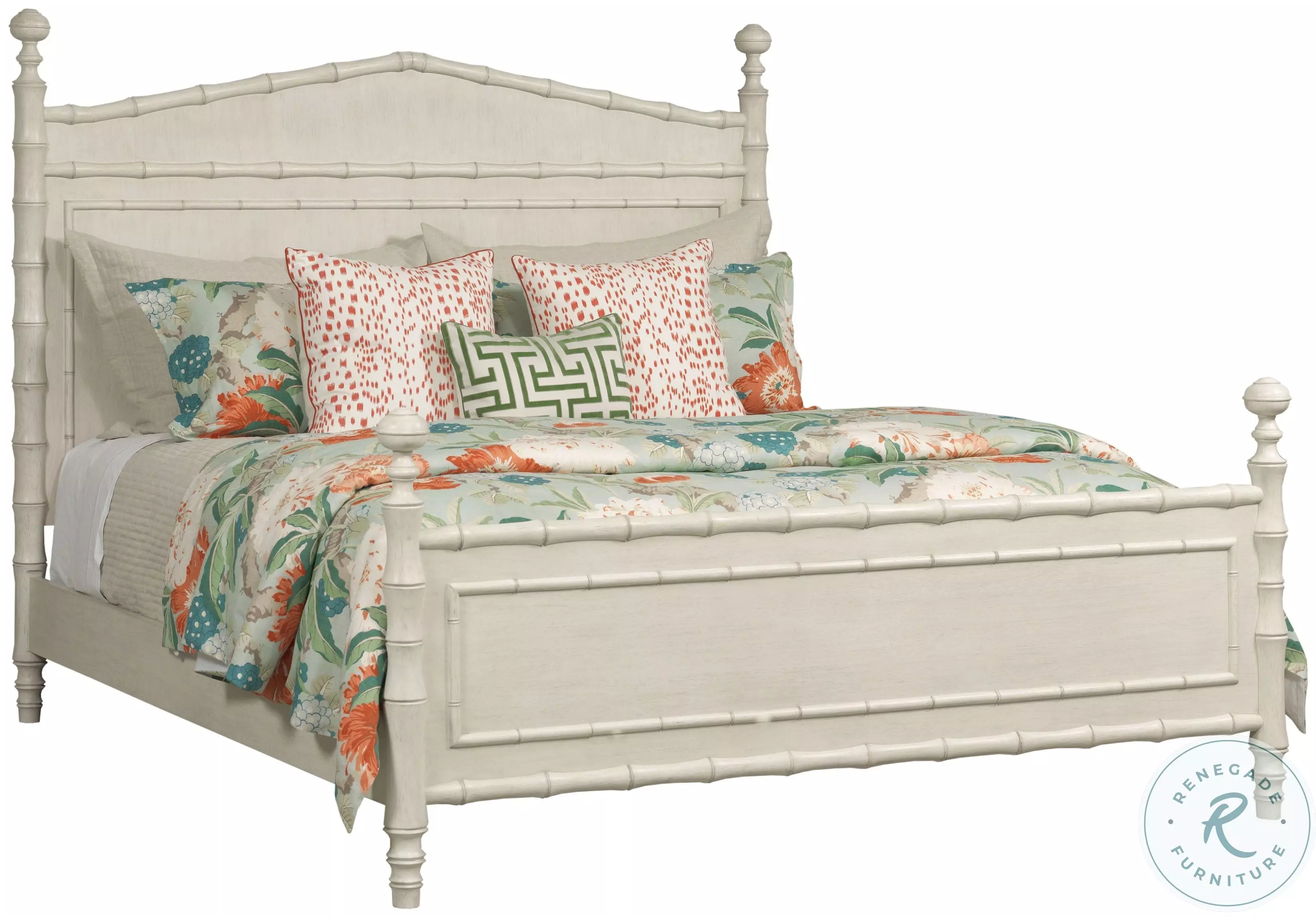 Grand Bay White Vida Queen Bamboo Poster Bed From American Drew