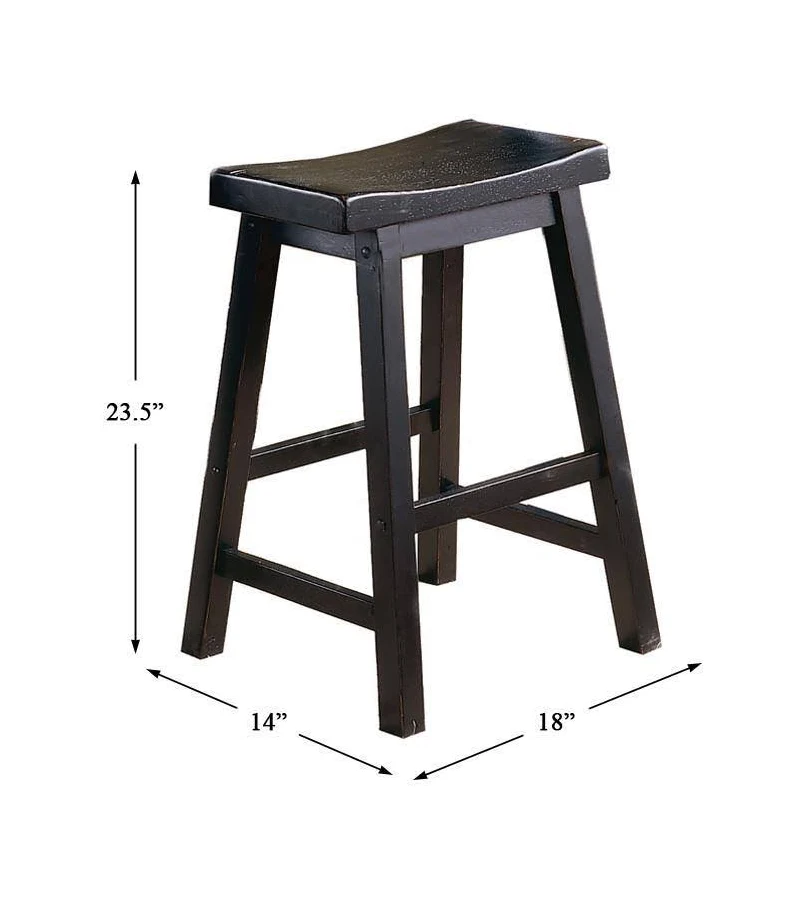Saddleback Black 24" Counter Height Stool Set of 2