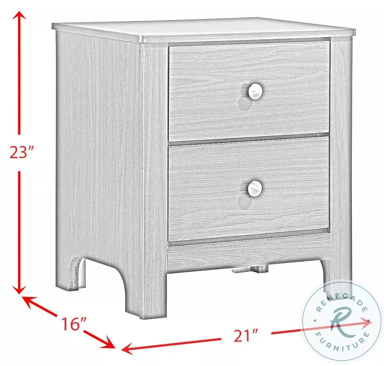 Santino Espresso 2 Drawer Youth Nightstand