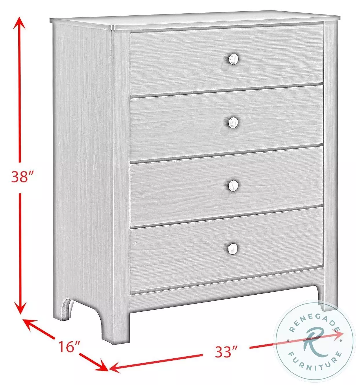 Santino Espresso 4 Drawer Youth Chest