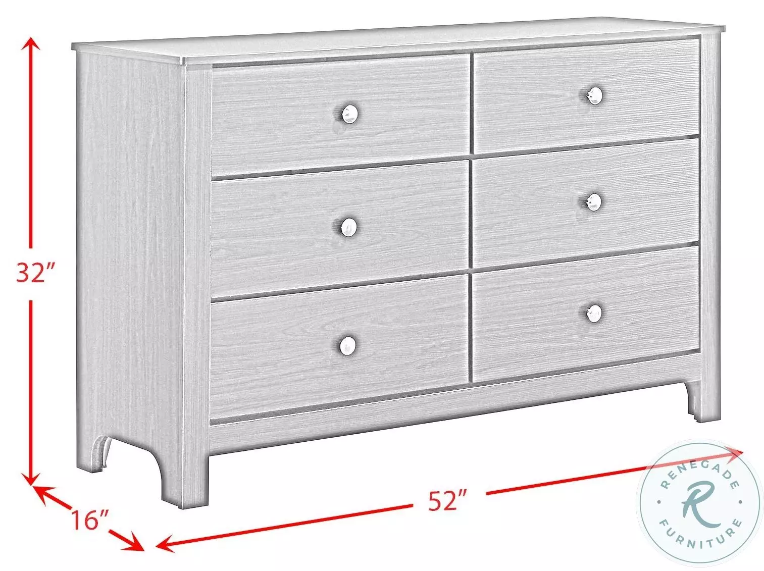 Santino Espresso 6 Drawer Youth Dresser