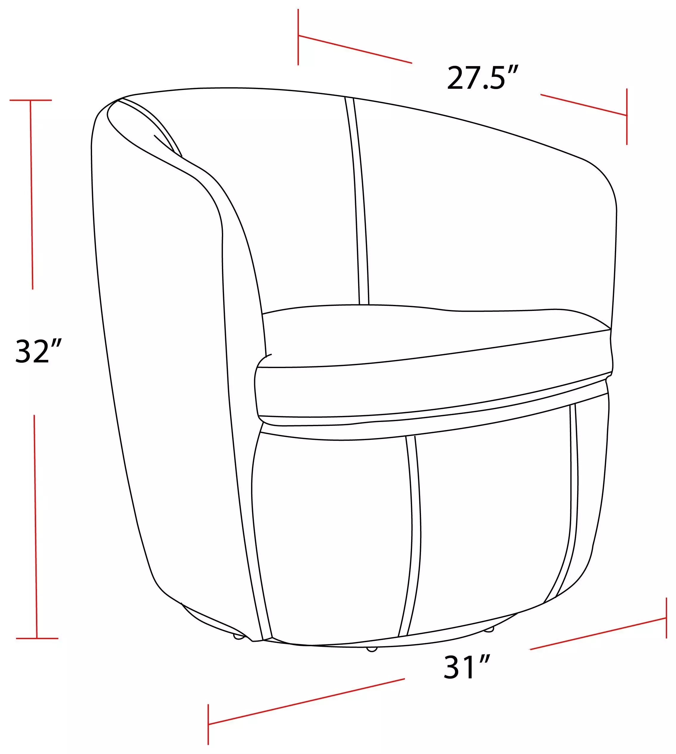 Sienna Vintage Onyx Leather Upholstered Swivel Club Chair