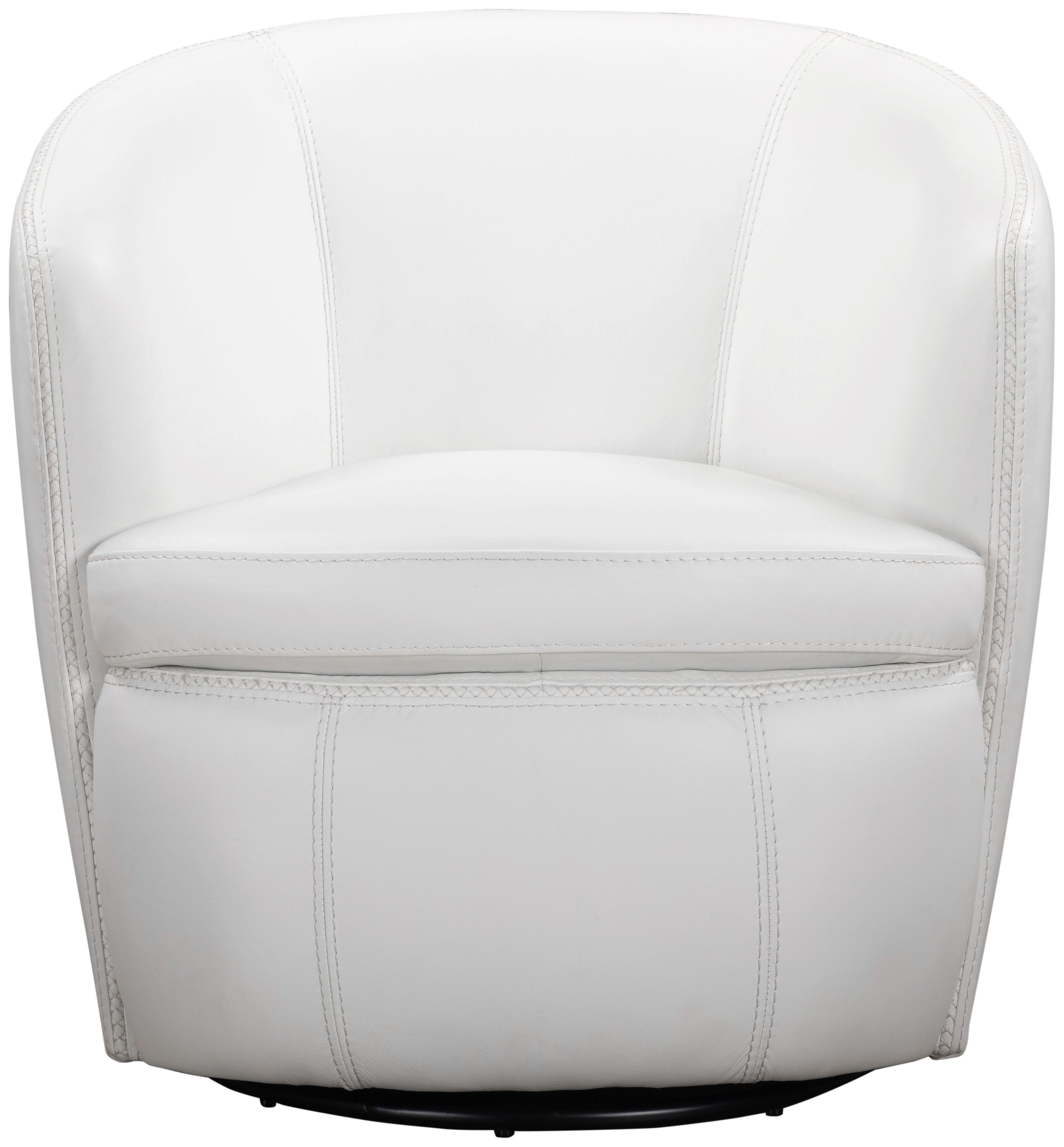 Barolo Snow Italian Leather Swivel Club Chair From Parker Living