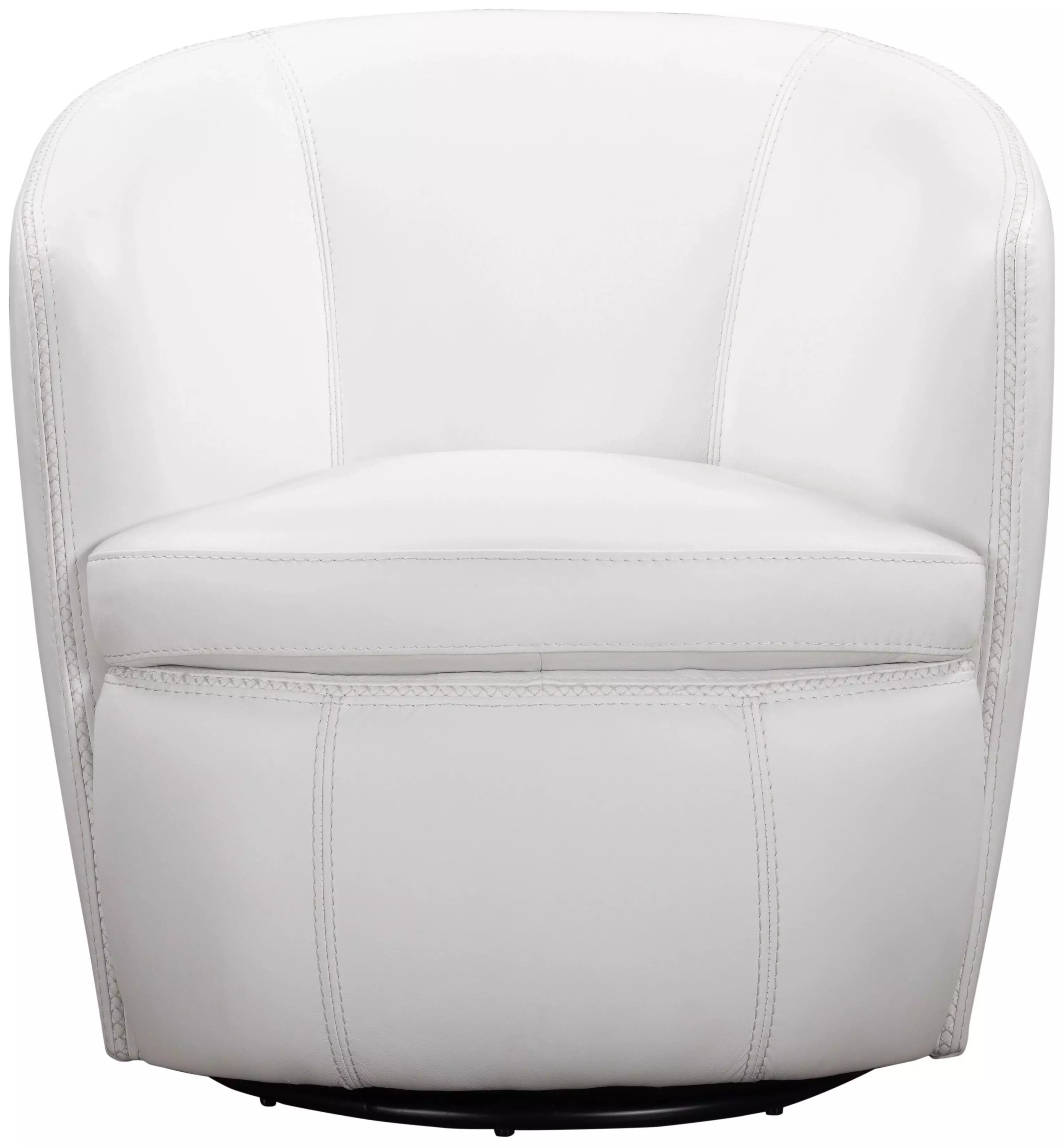 Barolo Snow Italian Leather Swivel Club Chair From Parker Living