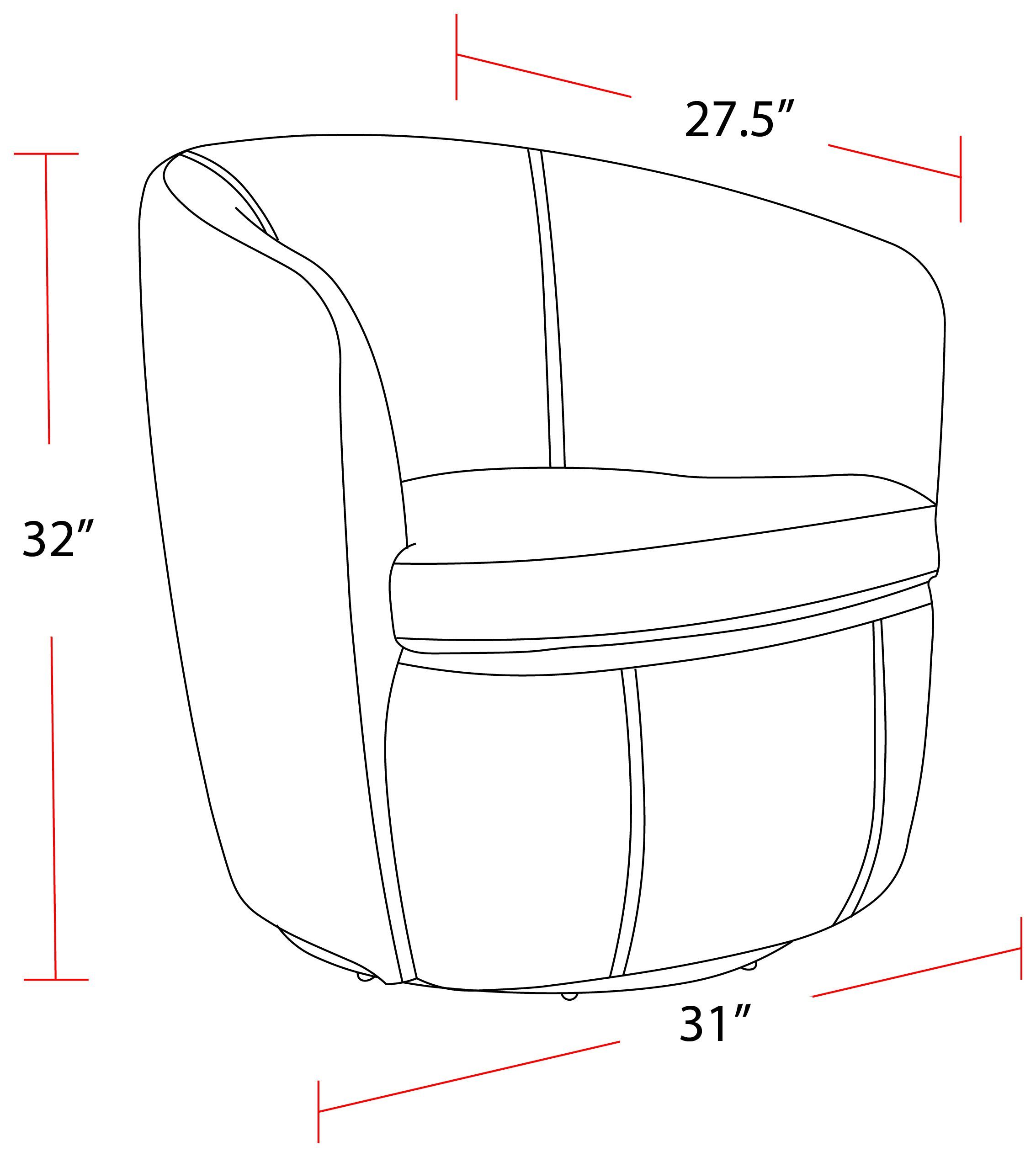 Barolo Snow Italian Leather Swivel Club Chair